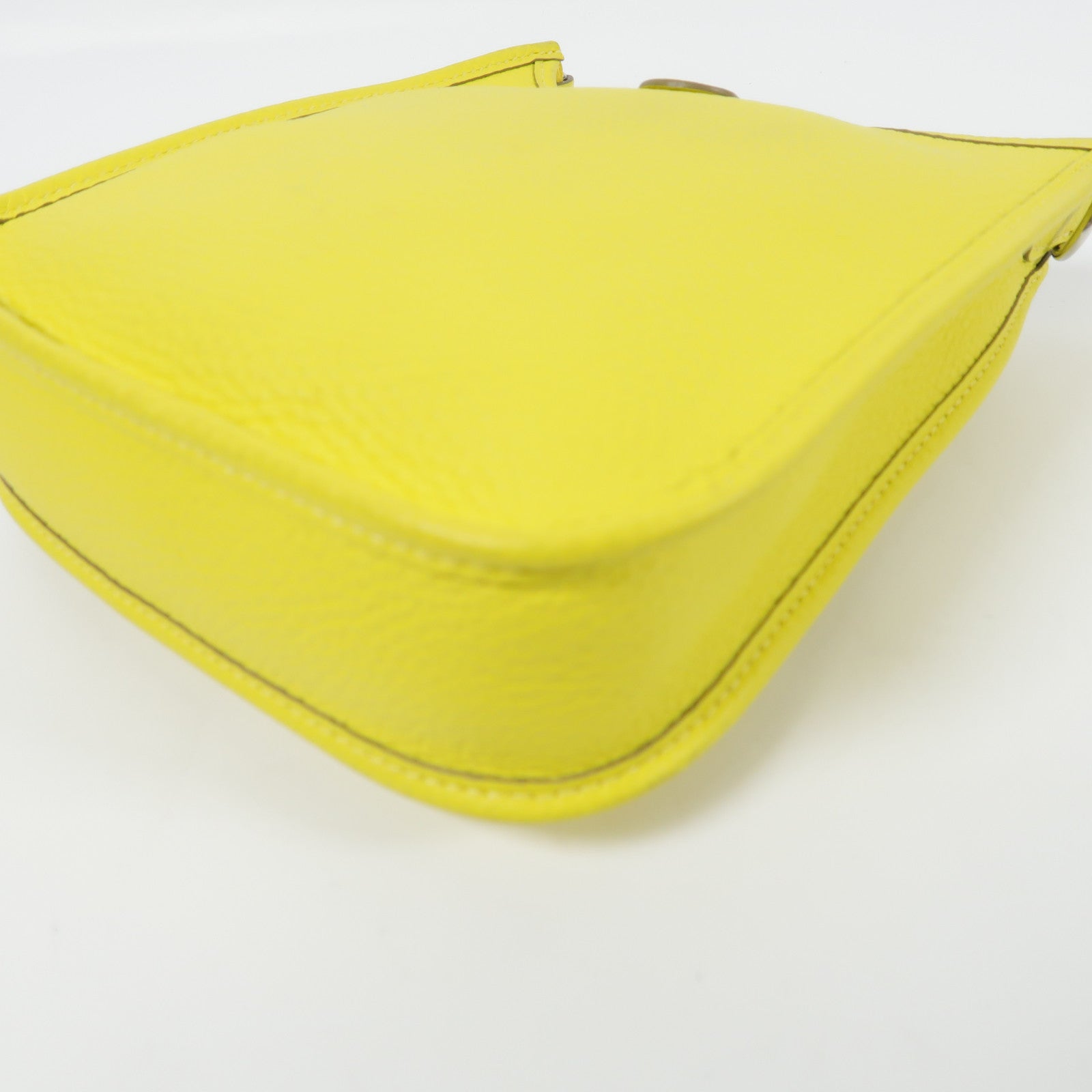 HERMES Clemence皮革Evelyne TPM銀扣肩背袋Lime