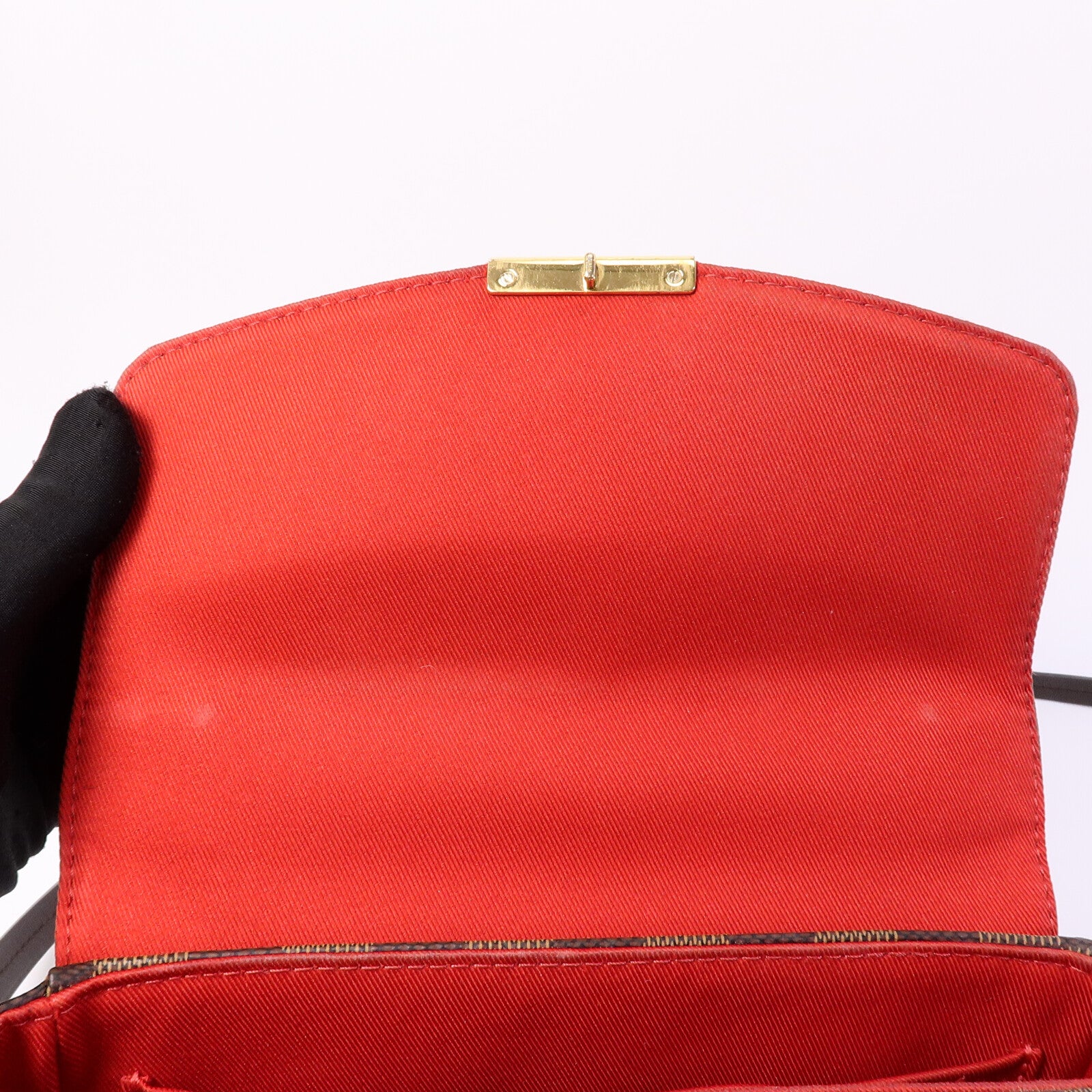 LOUIS VUITTON Damier Croisette金扣手挽肩背兩用袋