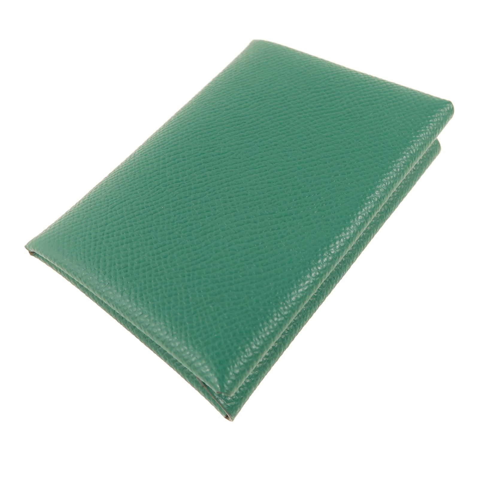 HERMES Epsom皮革Calvi Duo銀扣卡片套