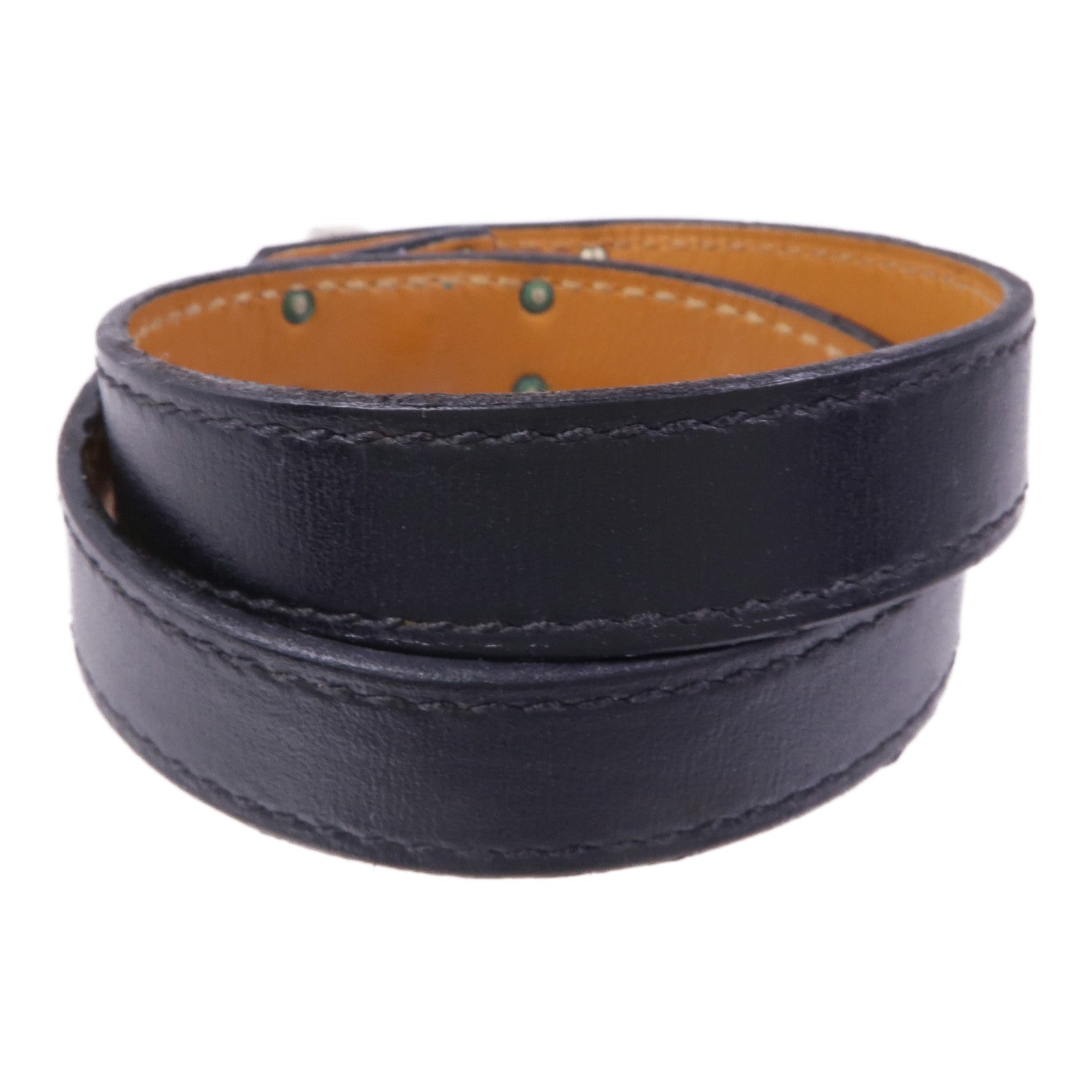 HERMES Swift皮革Kelly Double Tour銀扣手帶Noir