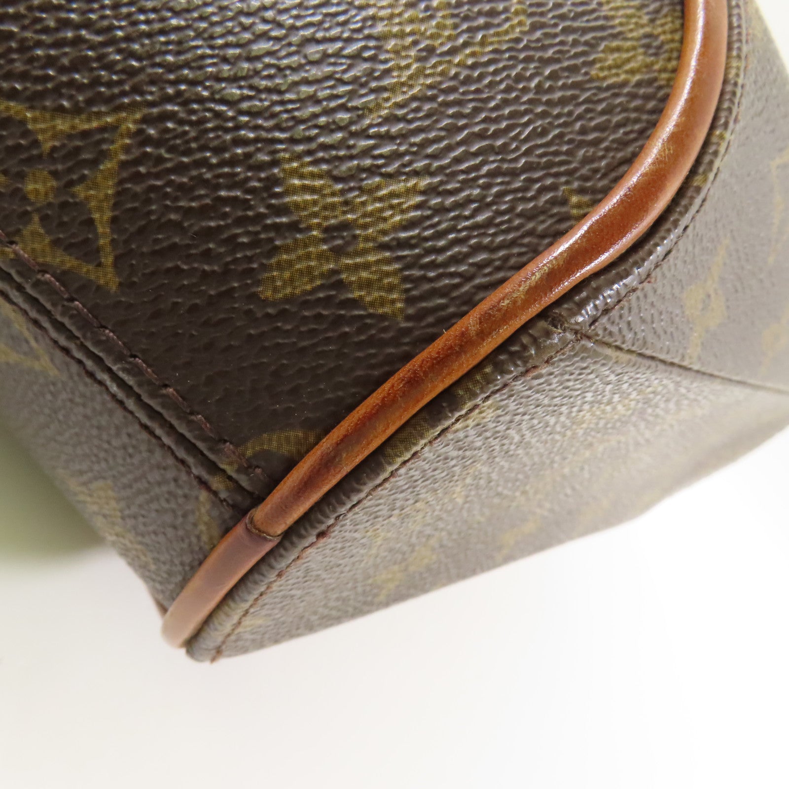 LOUIS VUITTON Monogram Ellipse PM金扣手挽袋棕色