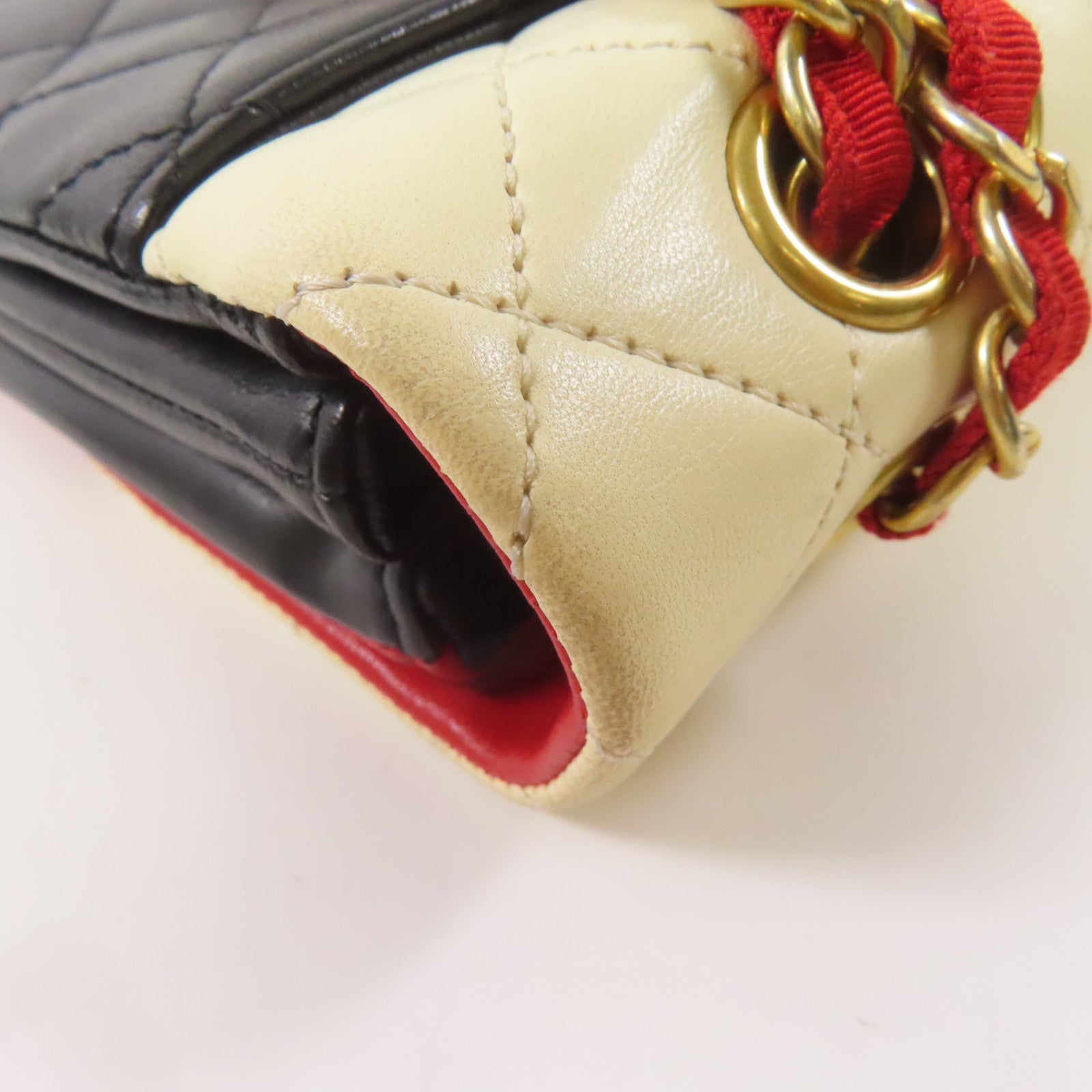 CHANEL 羊皮皮革Shoulder Bag金扣肩背袋紅色/白色/黑色/藍色