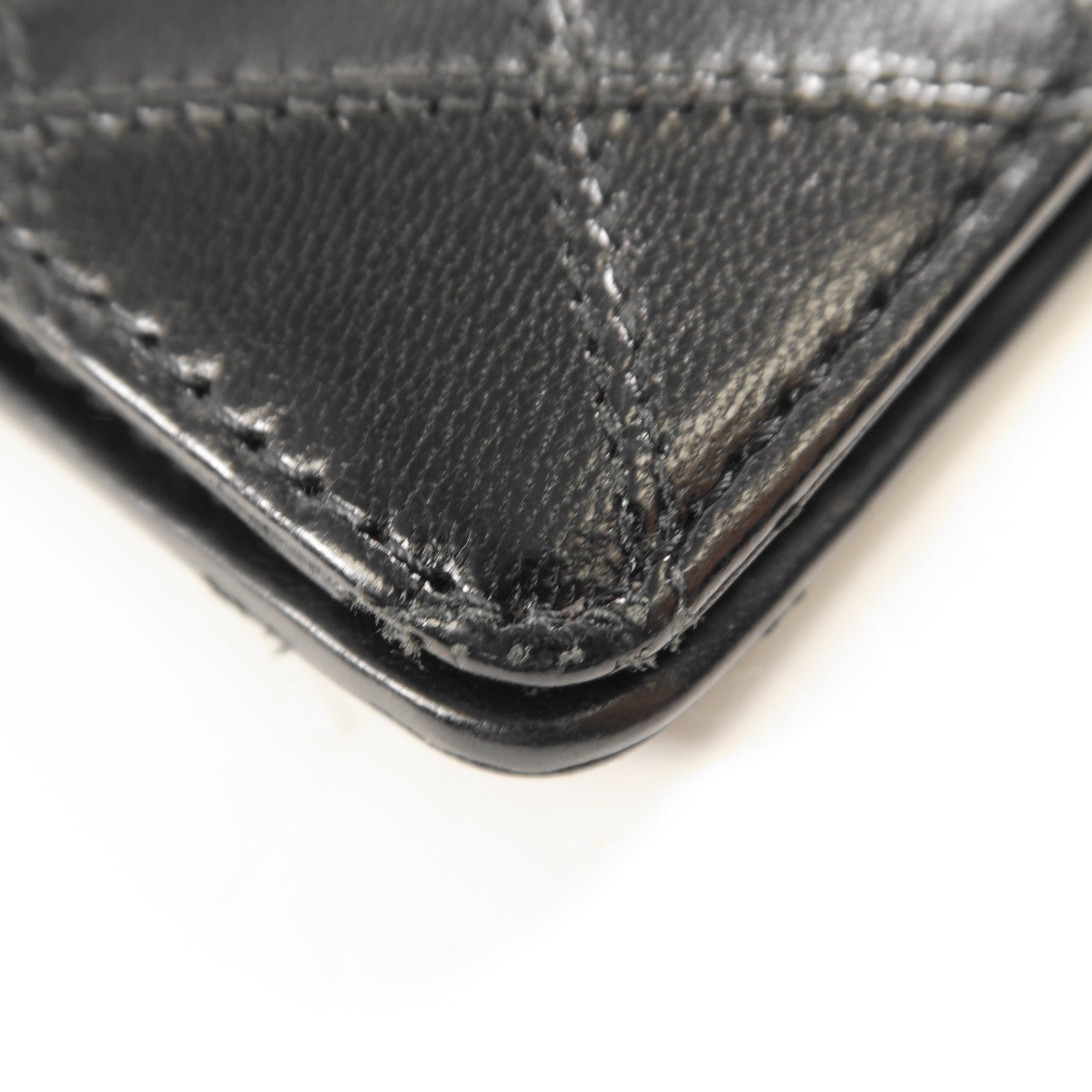 CHANEL 牛皮皮革Long Wallet銀扣長錢包