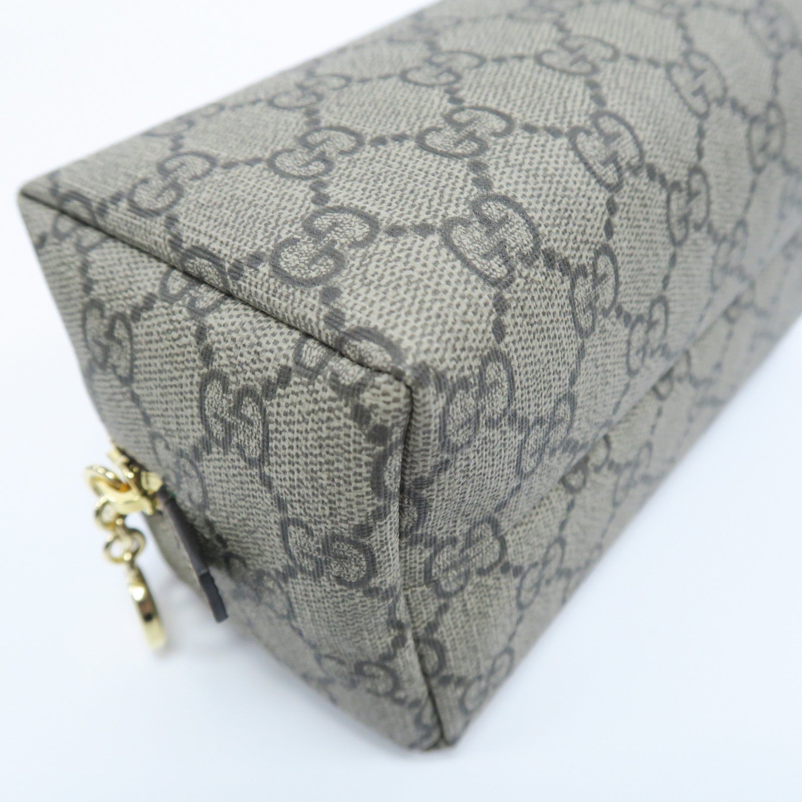 GUCCI 塗層帆布Ophidia Cosmefic Case金扣手拿包啡色