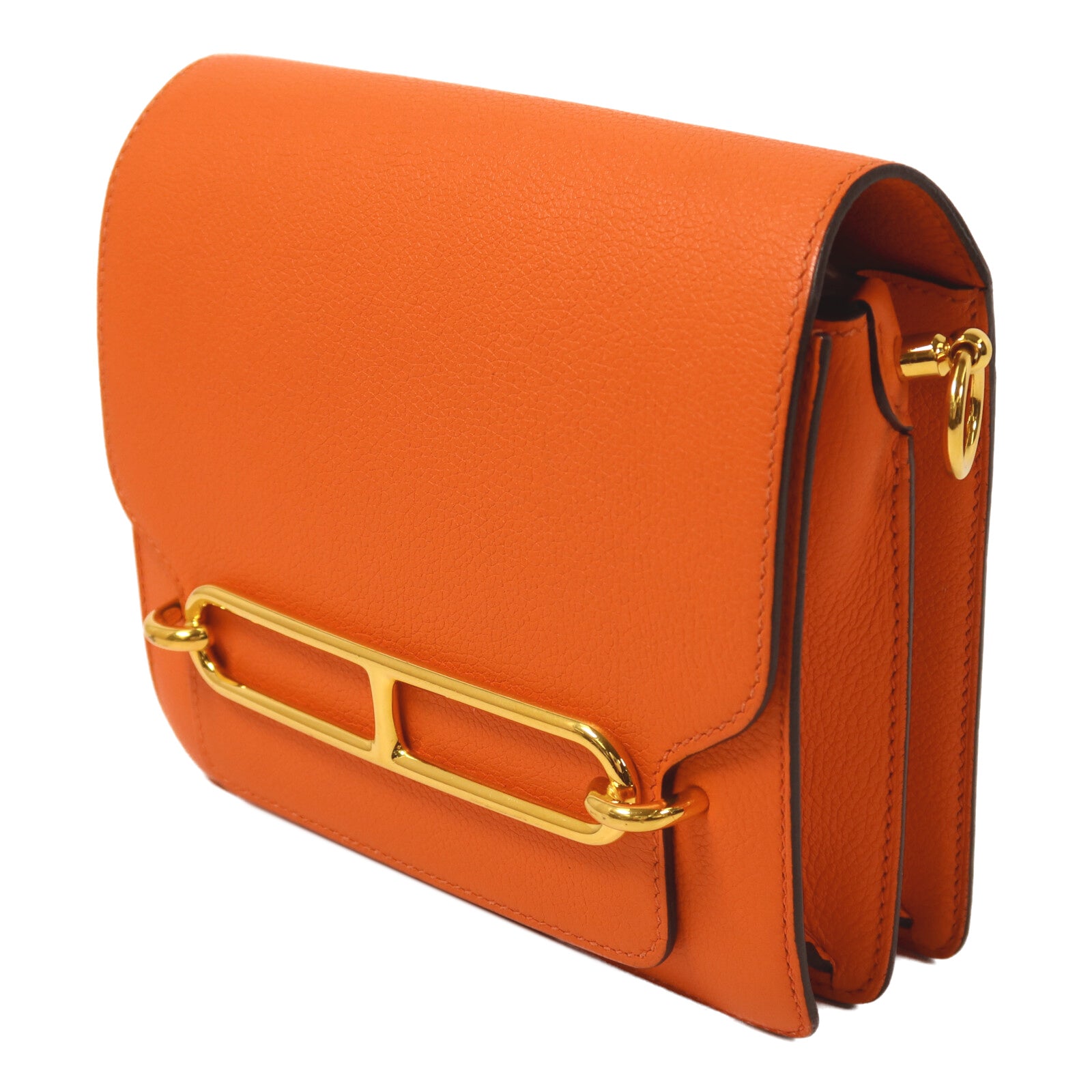 HERMES Evercolor皮革Roulis Mini肩背袋Feu