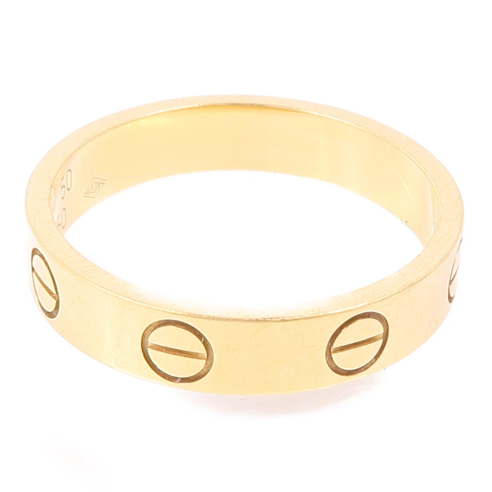 CARTIER 18K黃金Mini Love Ring戒指Cartier#50/US#5