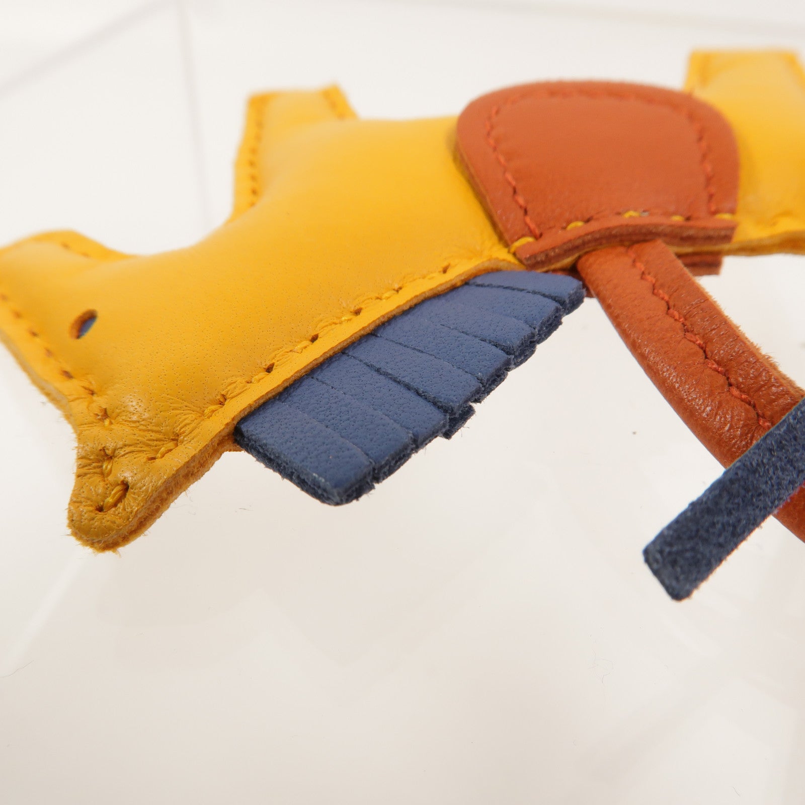 HERMES Milo/Swift皮革Rodeo PM掛飾Jaune d'Or