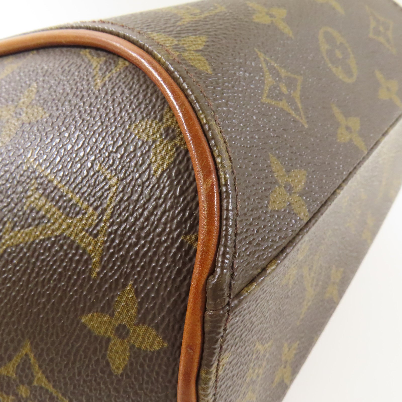 LOUIS VUITTON Monogram Ellipse PM金扣手挽袋棕色