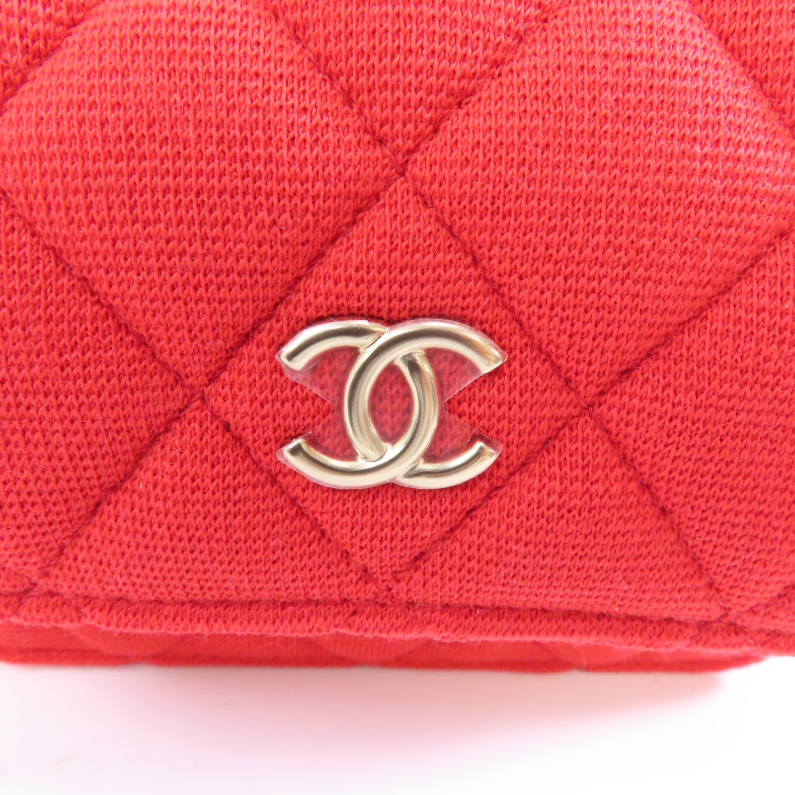 CHANEL 【激減優惠】菱格帆布Chain Shoulder Bag金扣鏈帶肩背袋紅色