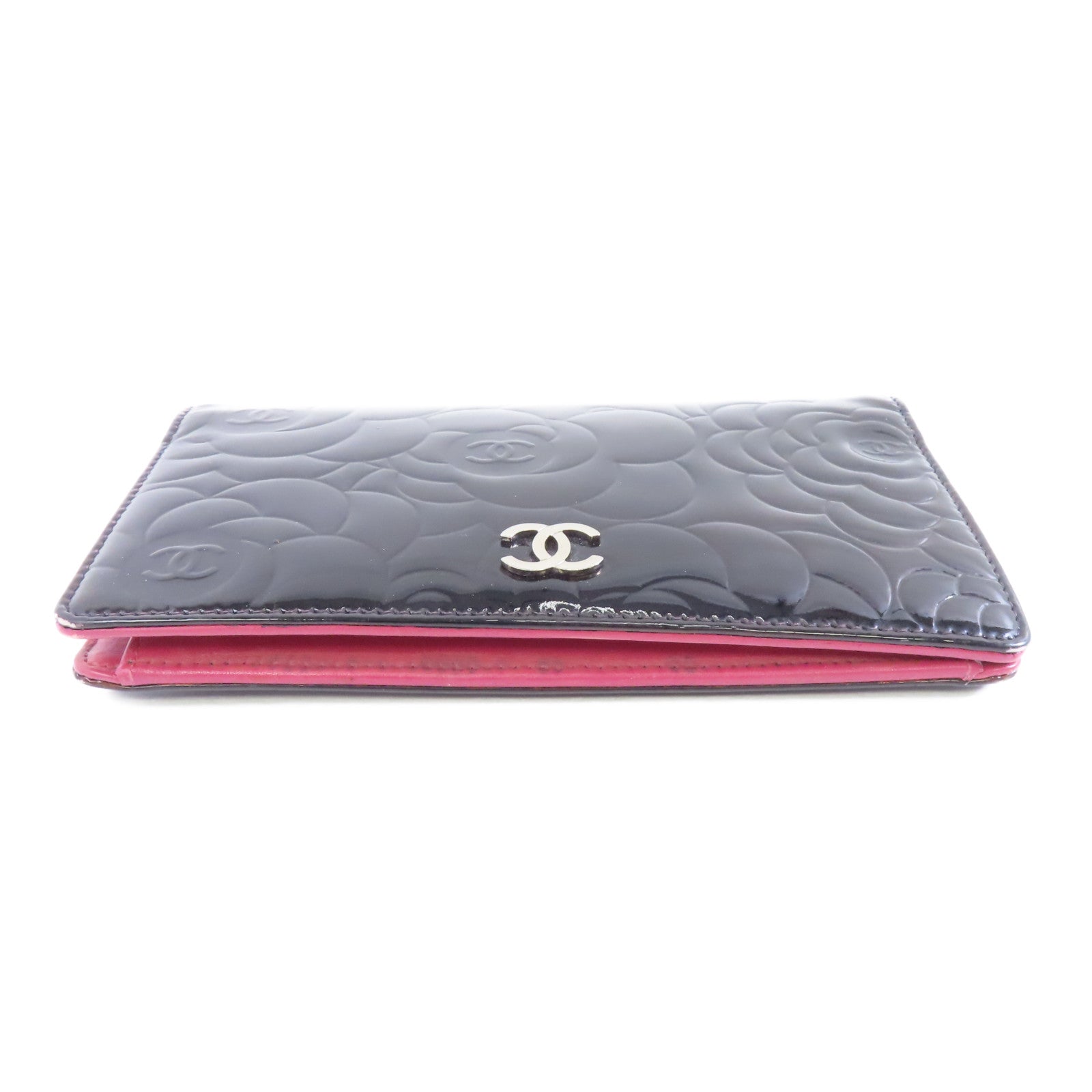 CHANEL 【激減優惠】漆皮皮革Long Wallet銀扣長錢包黑色