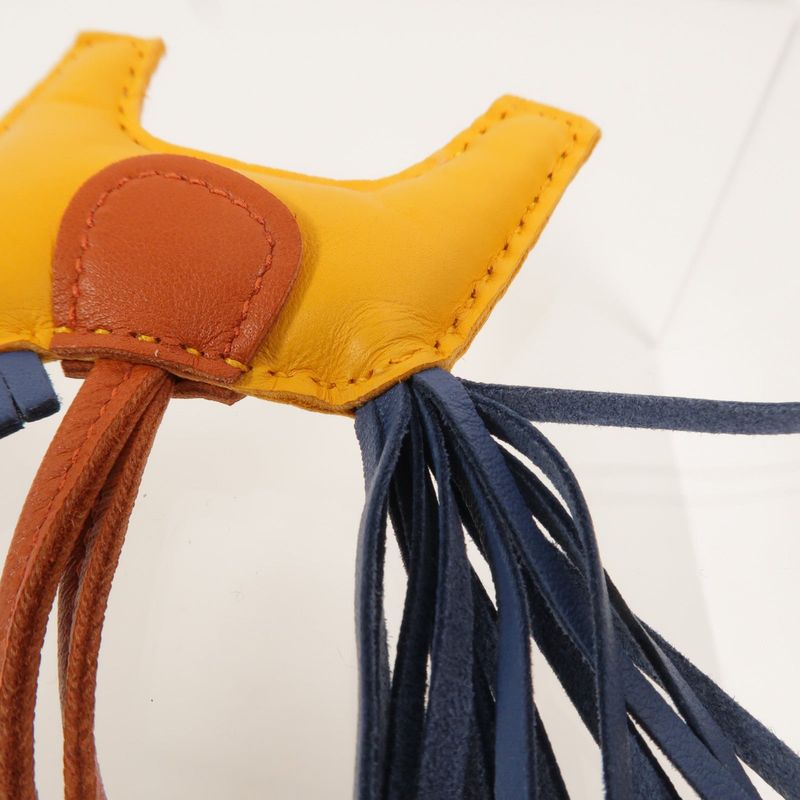 HERMES Milo/Swift皮革Rodeo PM掛飾Jaune d'Or