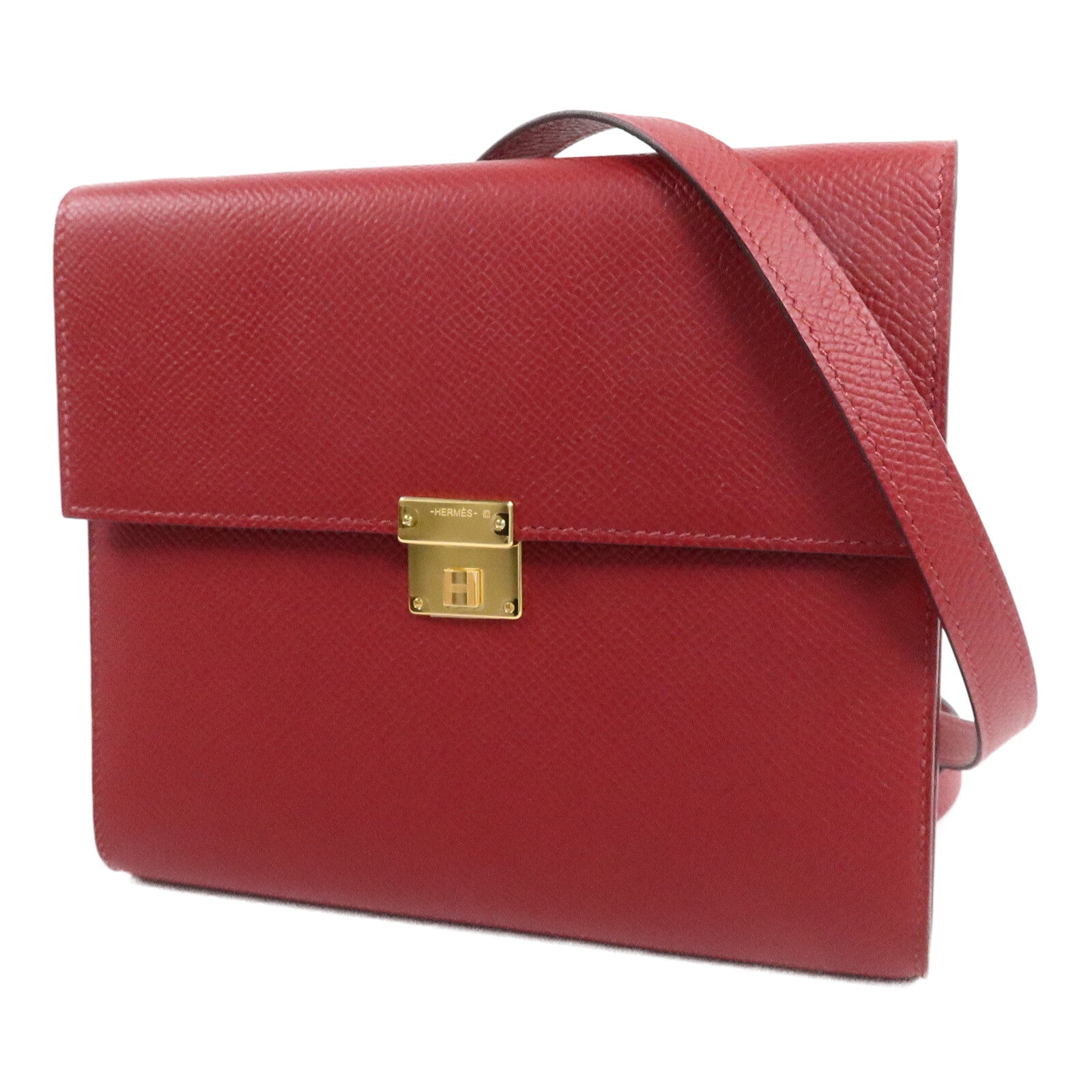 HERMES EpsomClic 16肩背袋Rouge Casaque