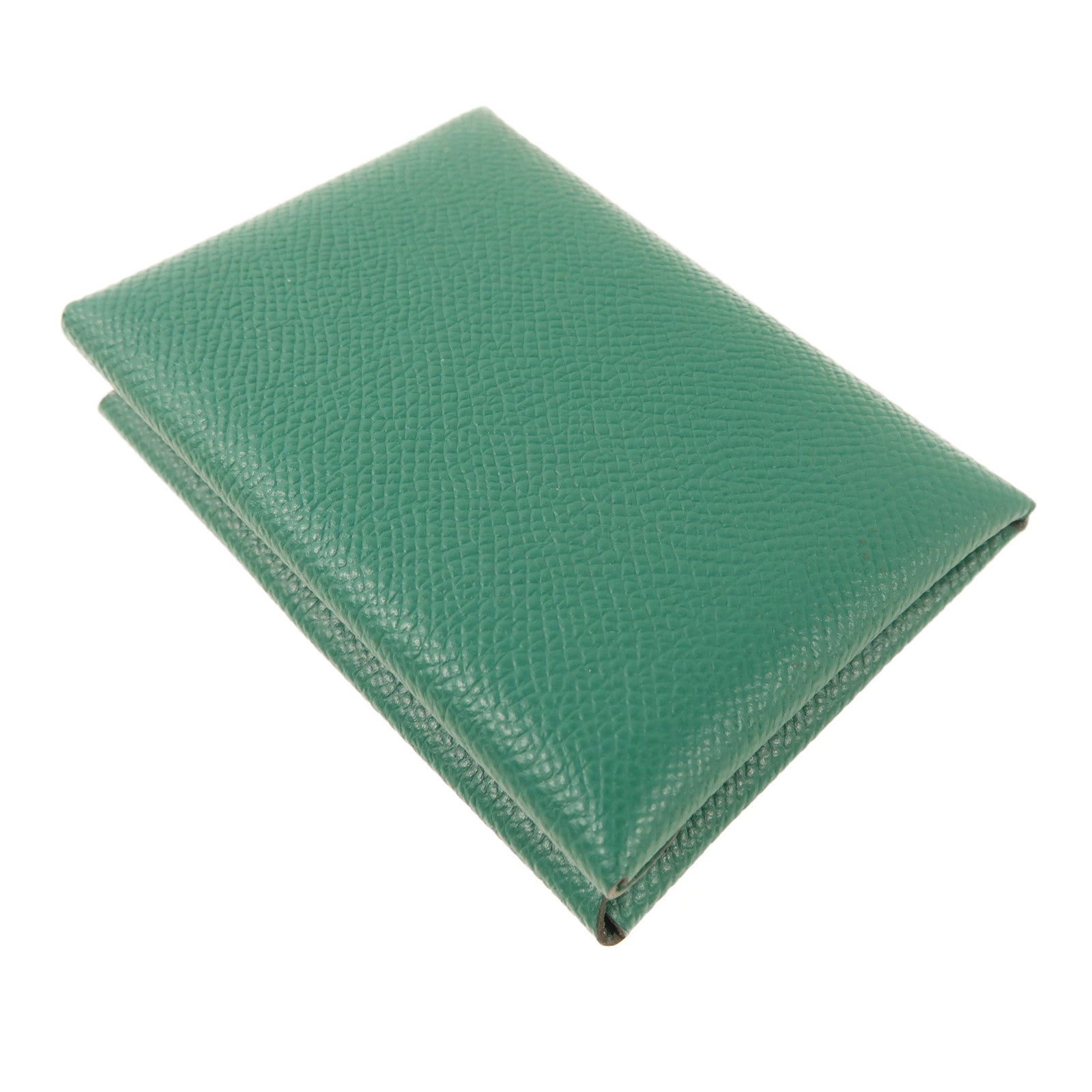 HERMES Epsom皮革Calvi Duo銀扣卡片套