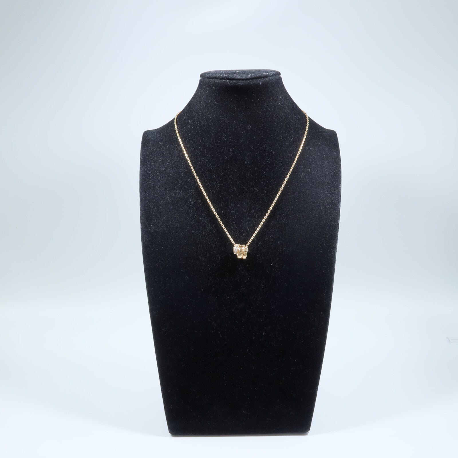 BVLGARI 18K玫瑰金Serpenti Viper鑽石項鍊