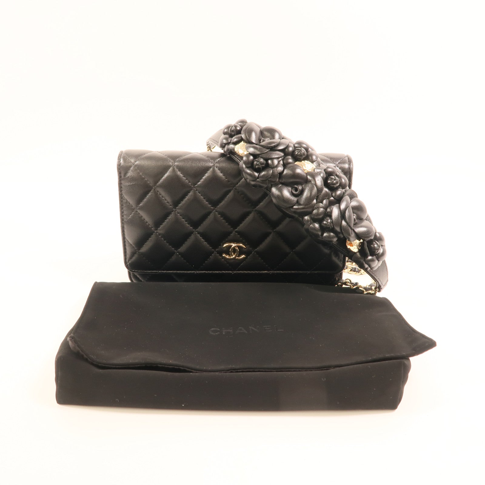 CHANEL 羊皮皮革WOC Wallet On Chain金扣鏈帶肩背袋