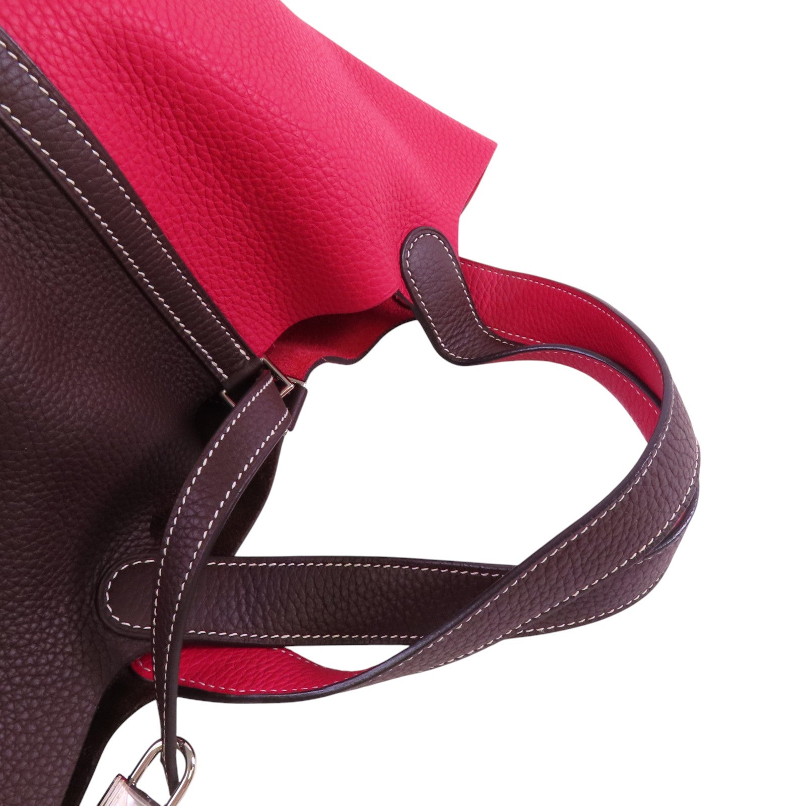 HERMES Clemence皮革Picotin MM銀扣手挽袋