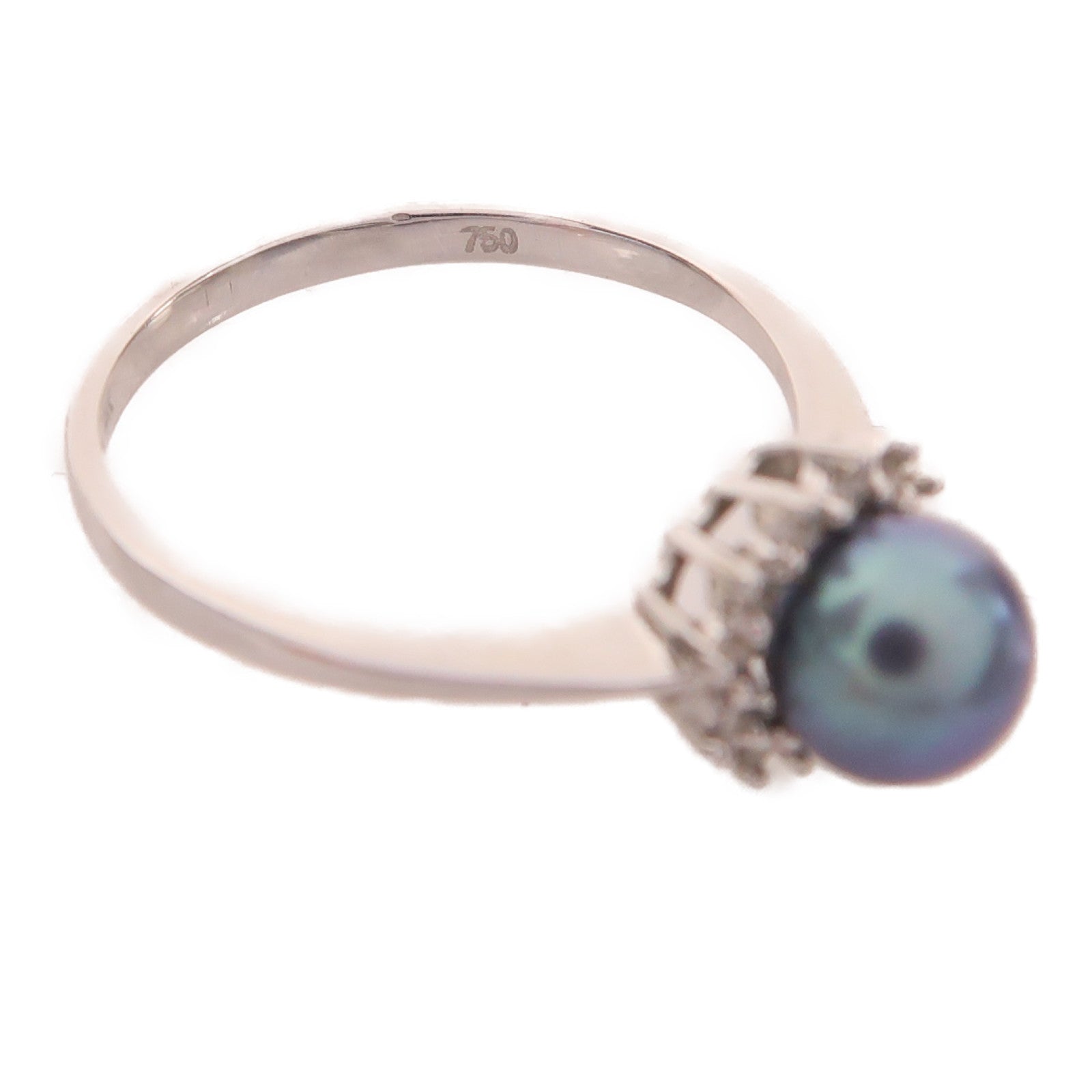 JEWELRY 18K白金Pearl Ring戒指US#7.25