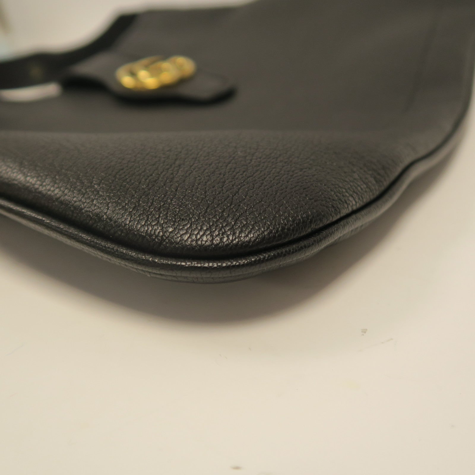 GUCCI 【激減優惠】牛皮皮革Shoulder Bag金扣手挽肩背兩用袋黑色