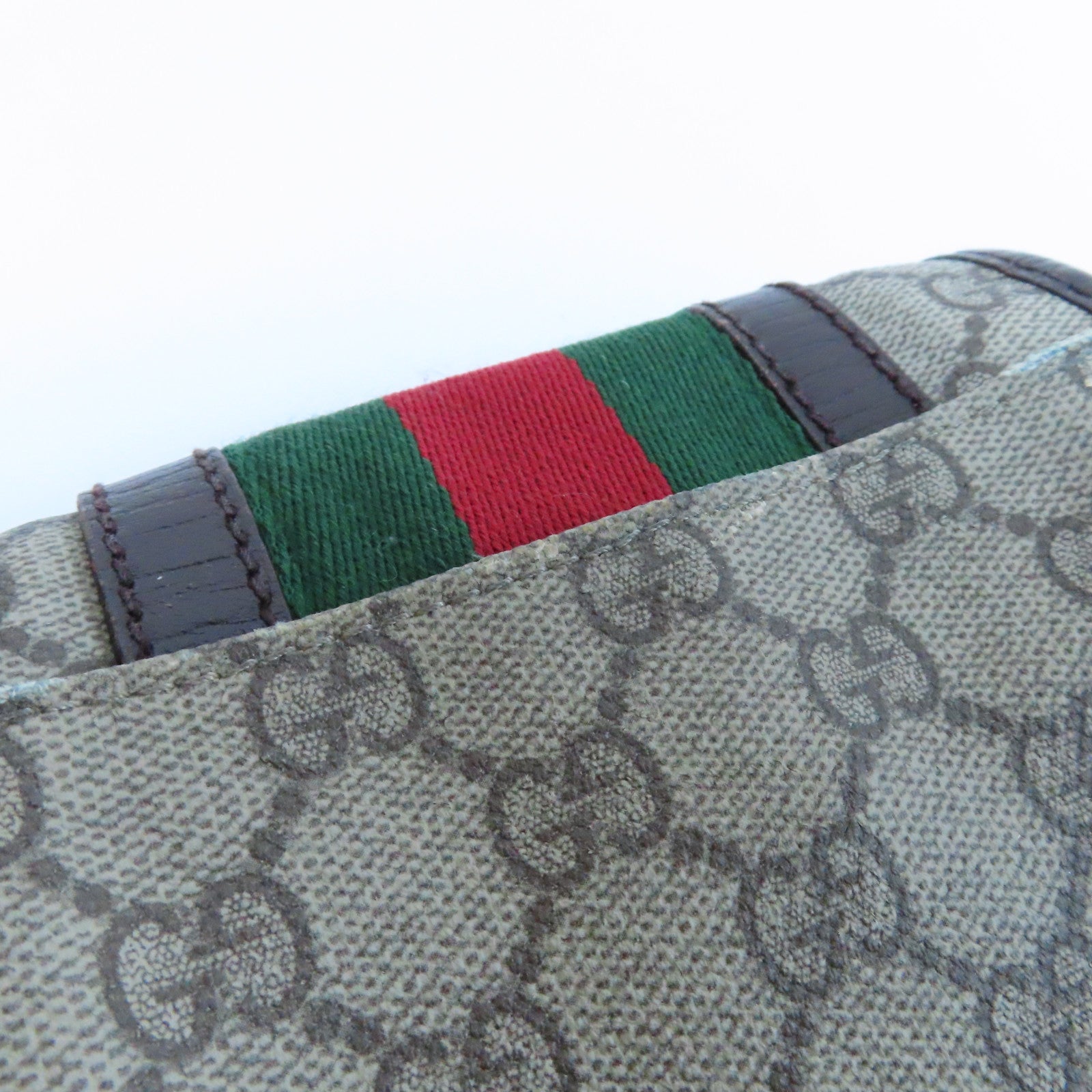 GUCCI 塗層帆布Shoulder Bag銀扣肩背袋啡色