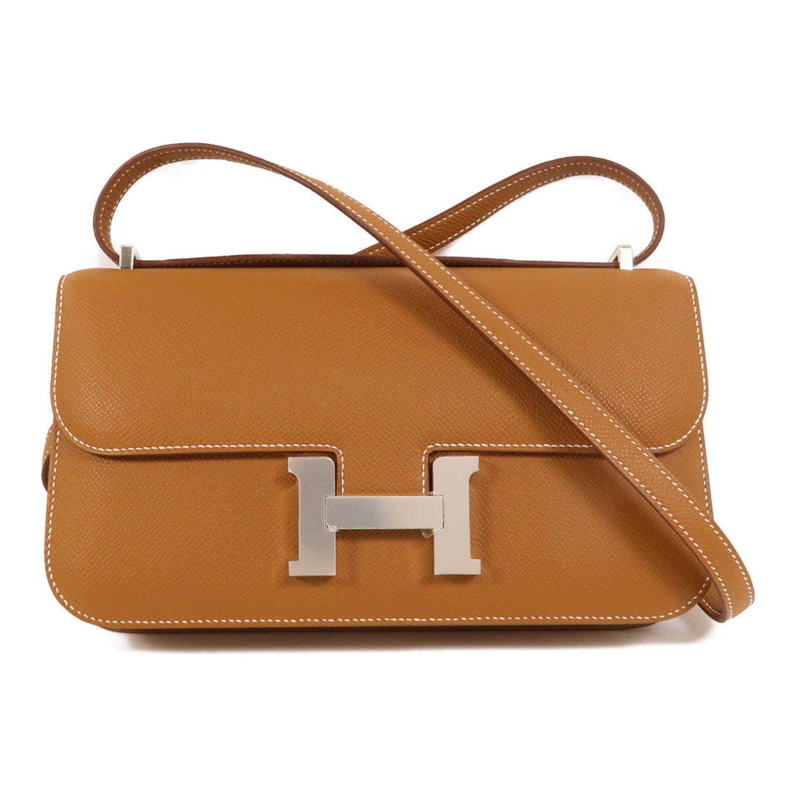 HERMES Epsom皮革Constance Elan肩背袋Gold