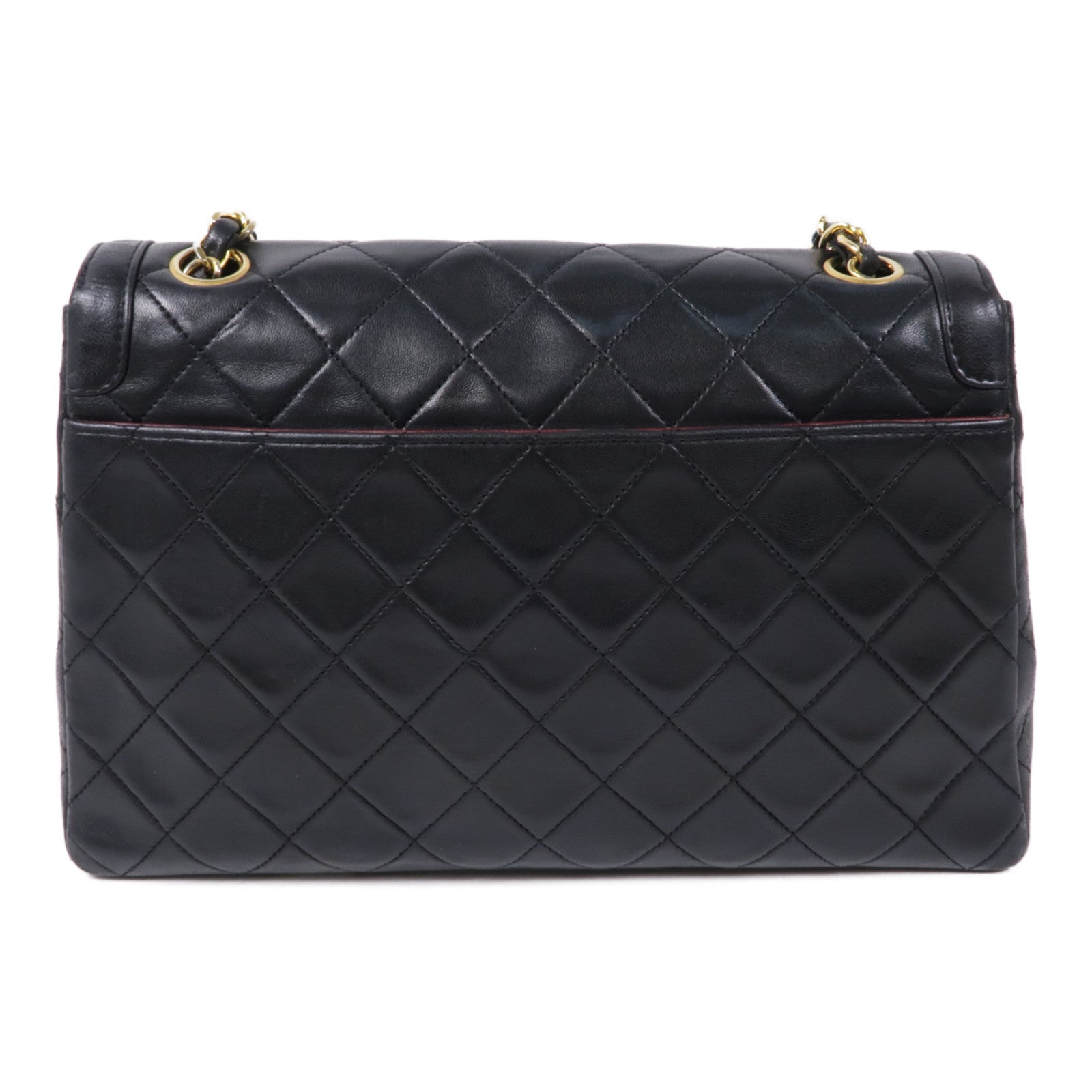 CHANEL 羊皮皮革Chain Shoulder金扣鏈帶肩背袋