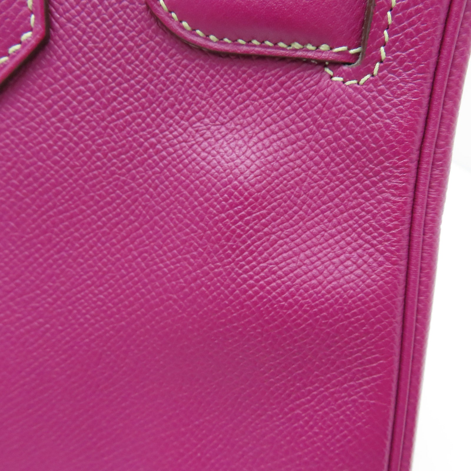 HERMES Epsom皮革Birkin 30銀扣手挽袋Tosca桃紫色