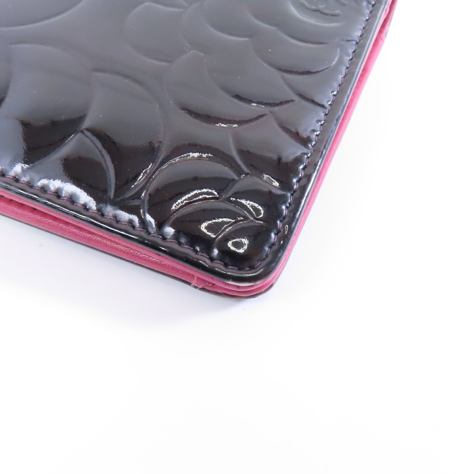 CHANEL 【激減優惠】漆皮皮革Long Wallet銀扣長錢包黑色