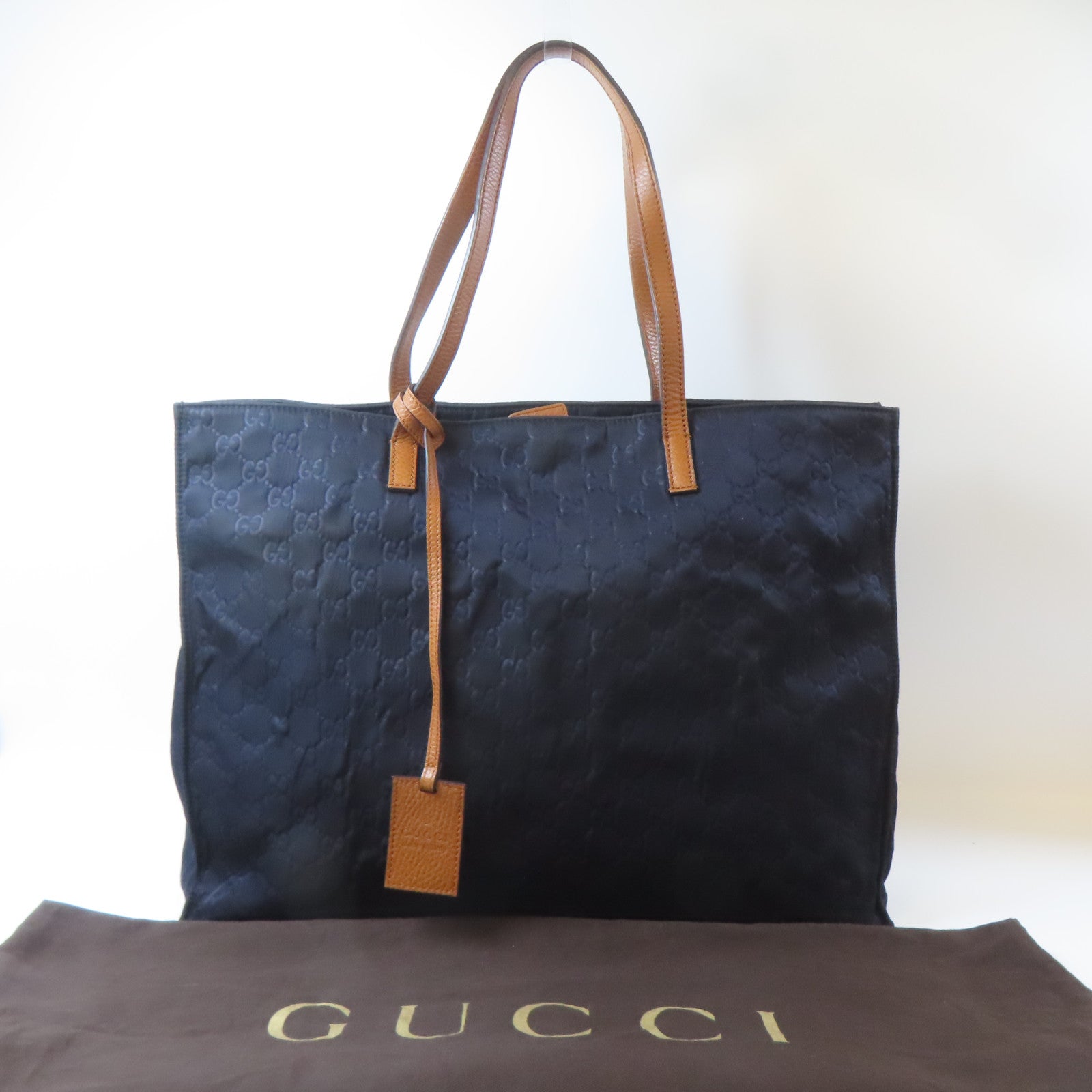 GUCCI 尼龍Guccissima Medium Tote手挽袋深藍色