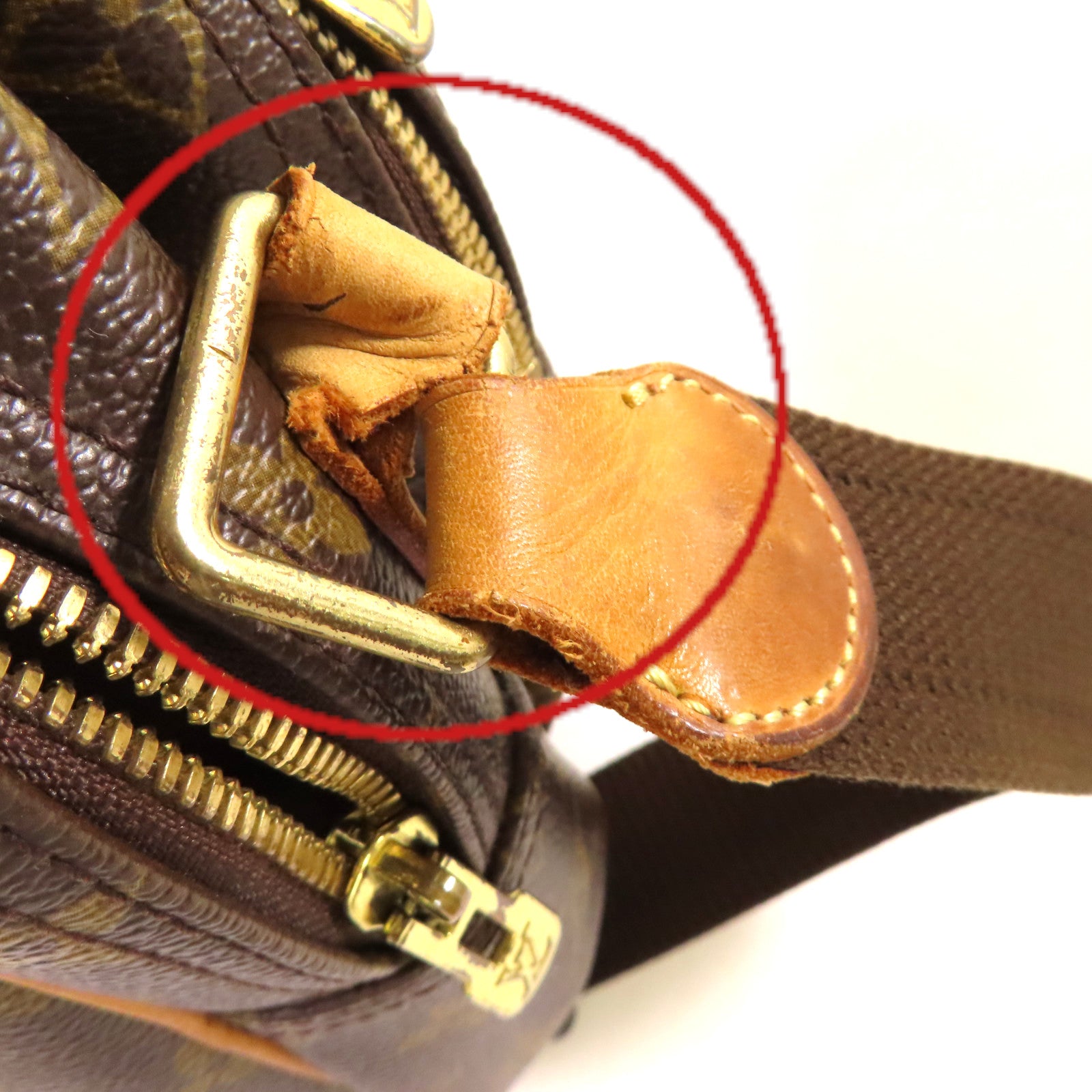 LOUIS VUITTON Monogram Reporter GM Bag金扣肩背袋啡色
