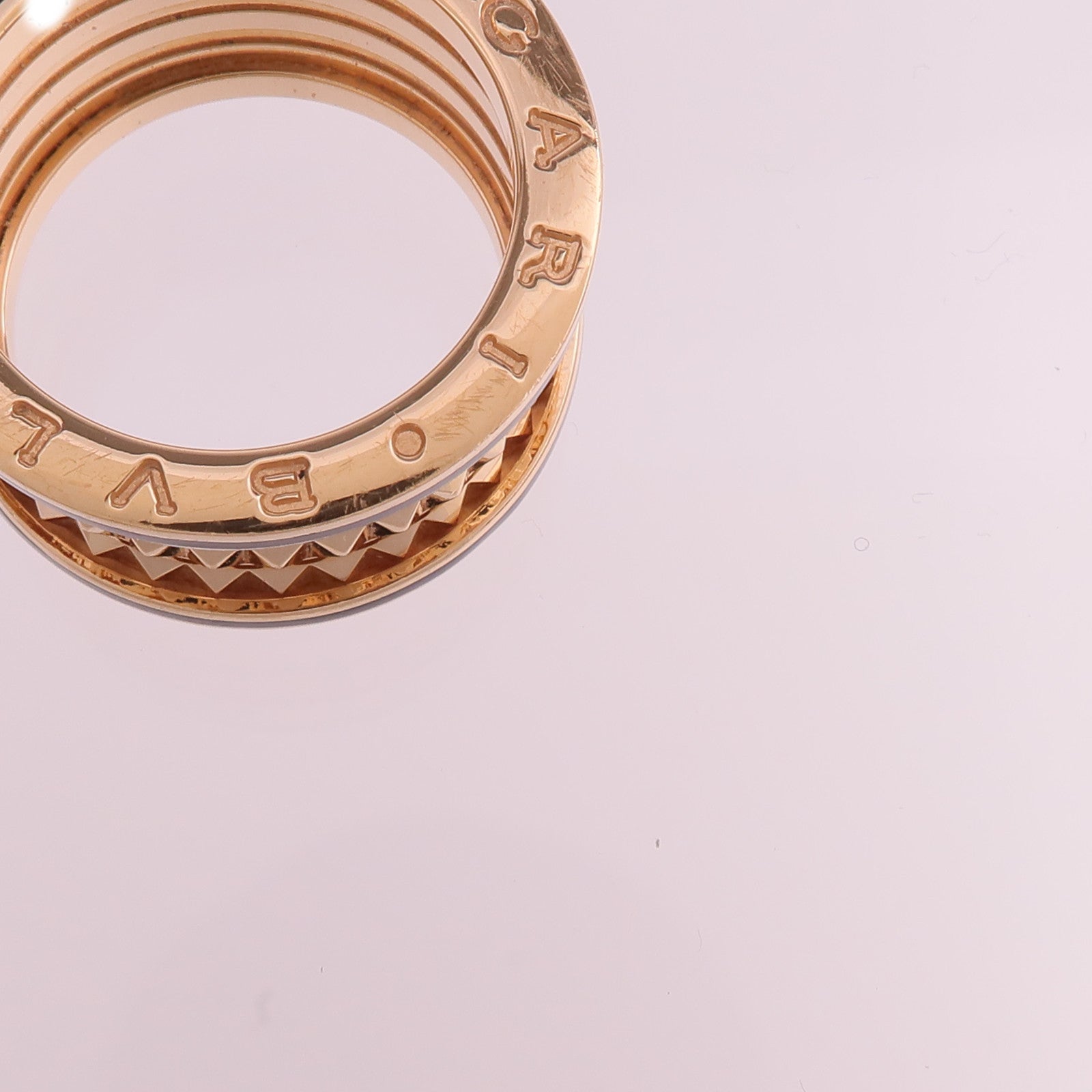 BVLGARI 18K玫瑰金/陶瓷B-zero1戒指BVLGARI#55/#US7