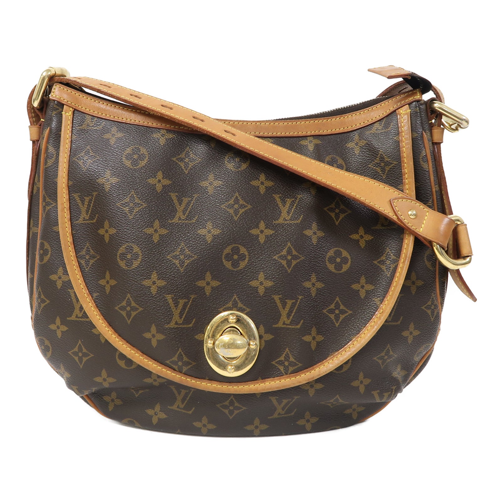 LOUIS VUITTON Monogram Tulum GM金扣肩背袋啡色