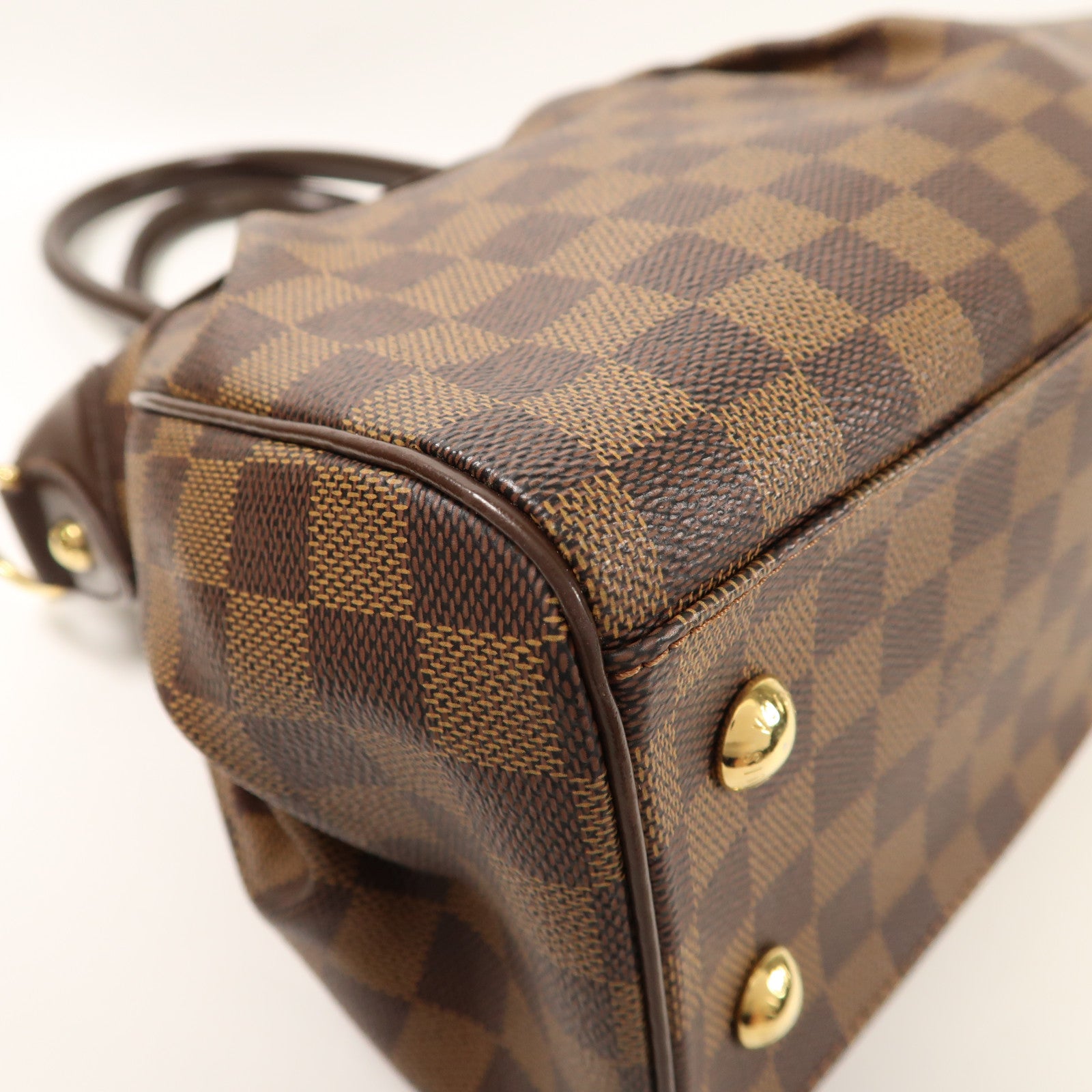 LOUIS VUITTON Damier Trevi金扣手挽肩背兩用袋