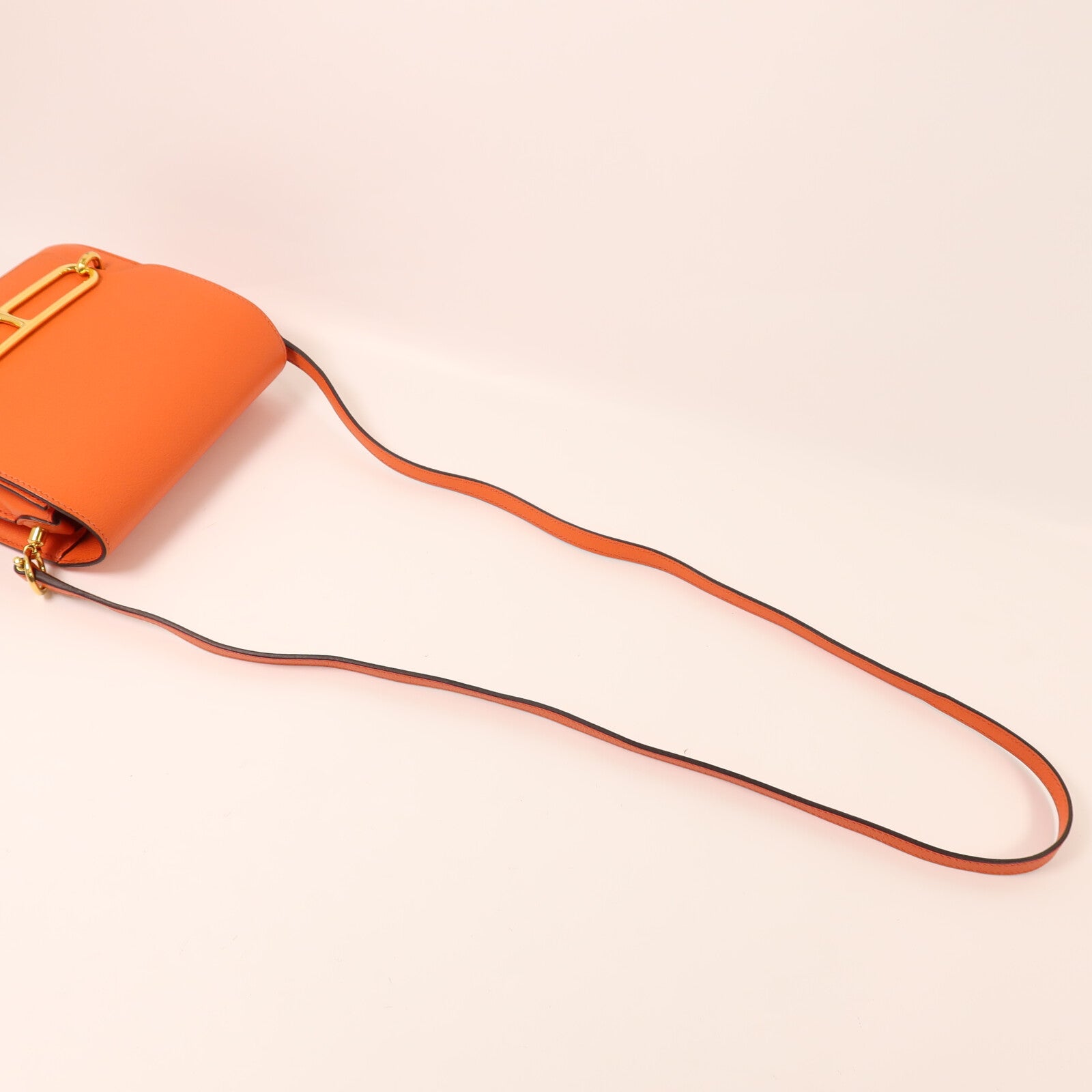 HERMES Evercolor皮革Roulis Mini肩背袋Feu