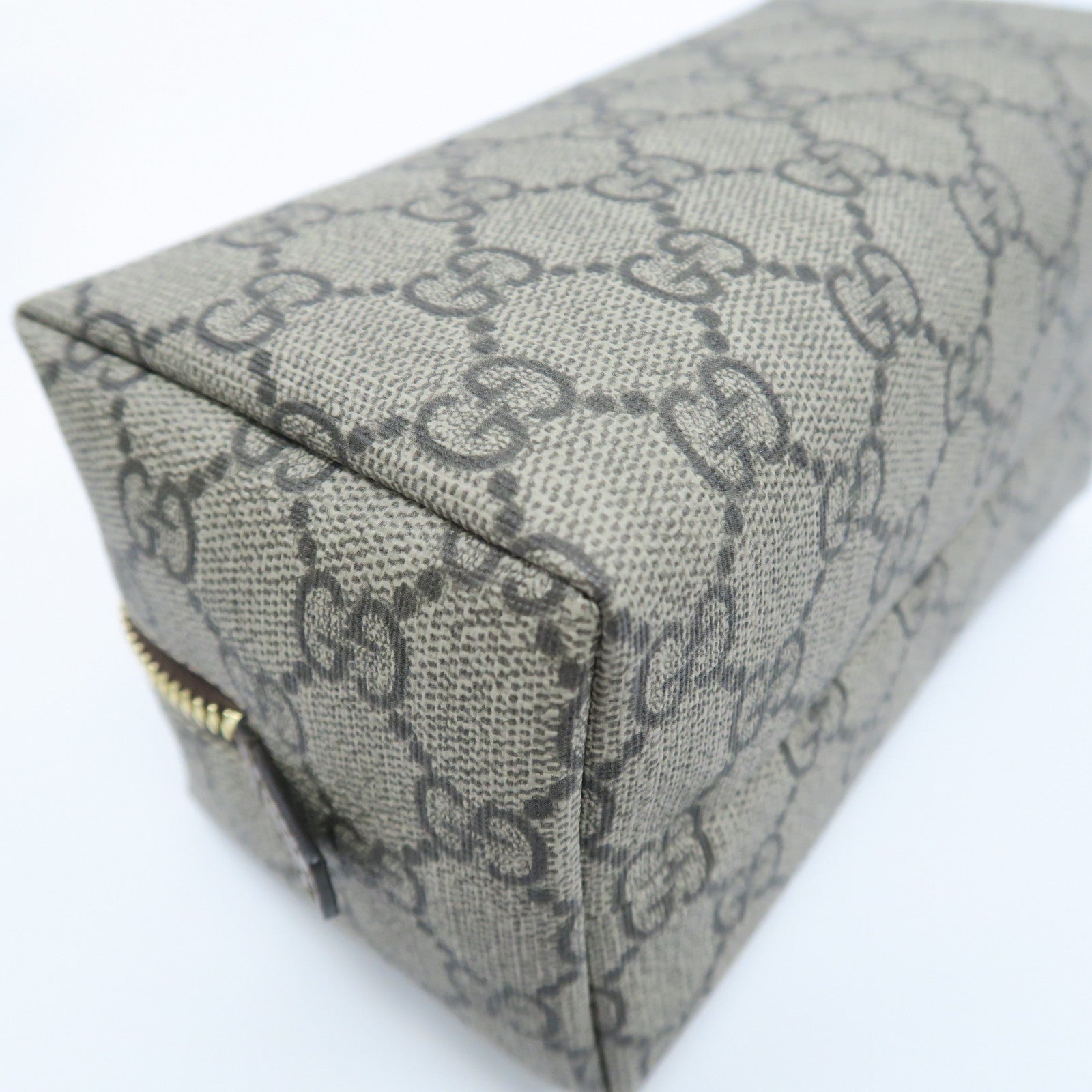 GUCCI 塗層帆布Ophidia Cosmefic Case金扣手拿包啡色