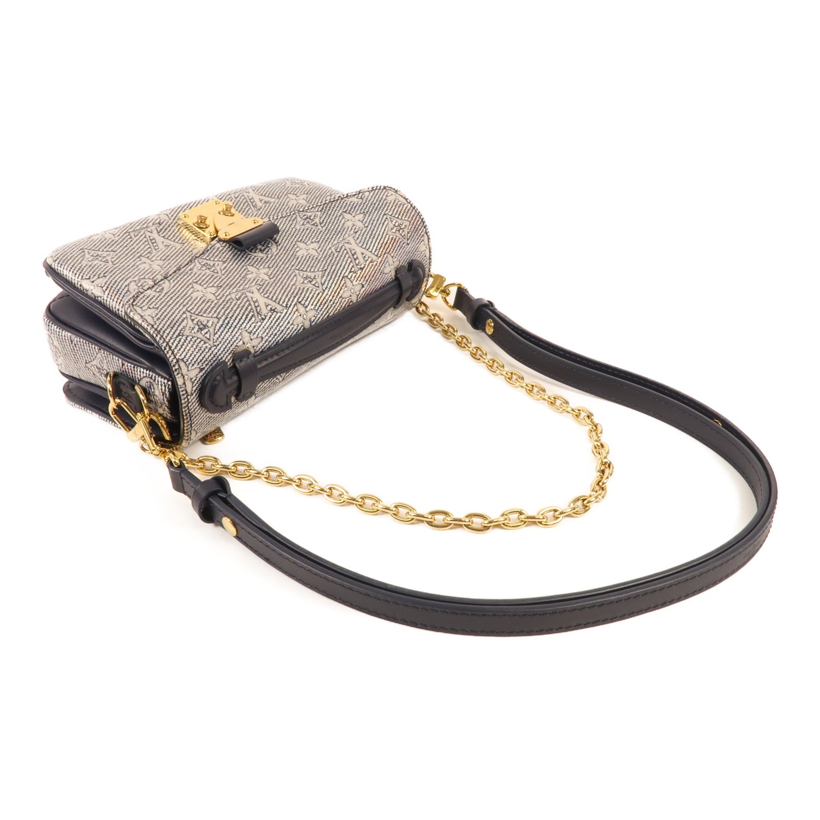 LOUIS VUITTON 塗層帆布Pochette Metis金扣手挽肩背兩用袋