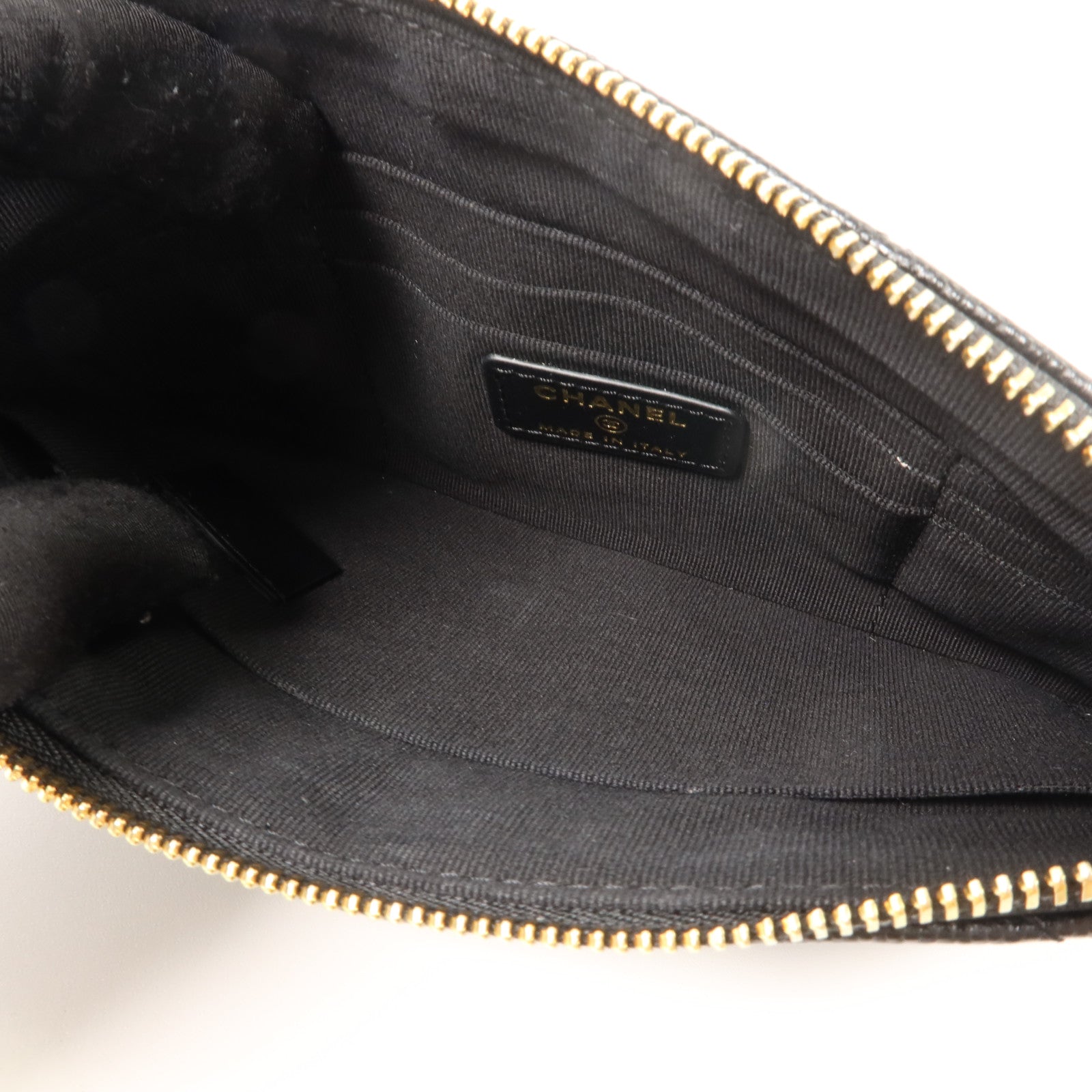 CHANEL 牛皮皮革Classic Zipped Pouch金扣小袋