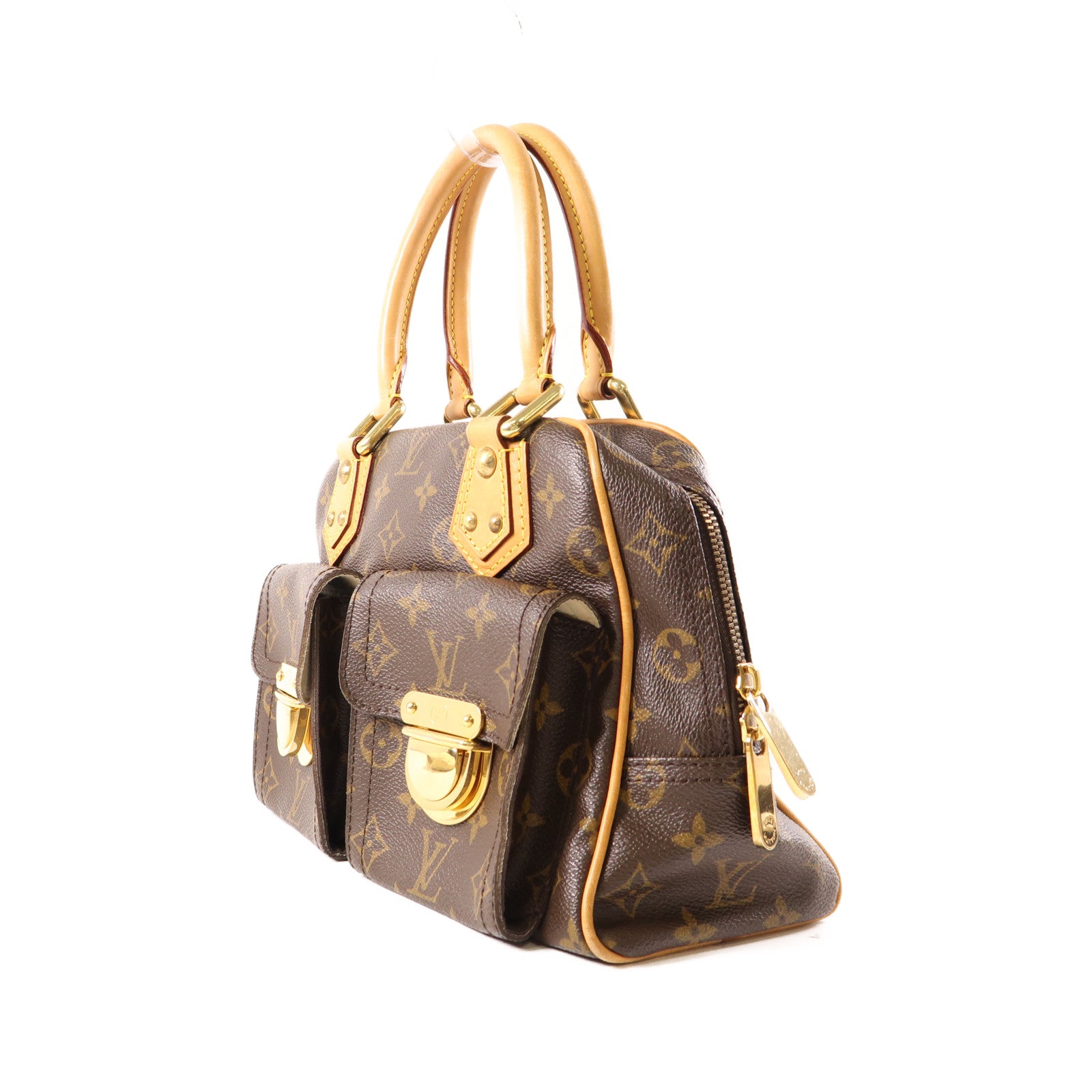LOUIS VUITTON Monogram Manhattan PM手挽袋棕色