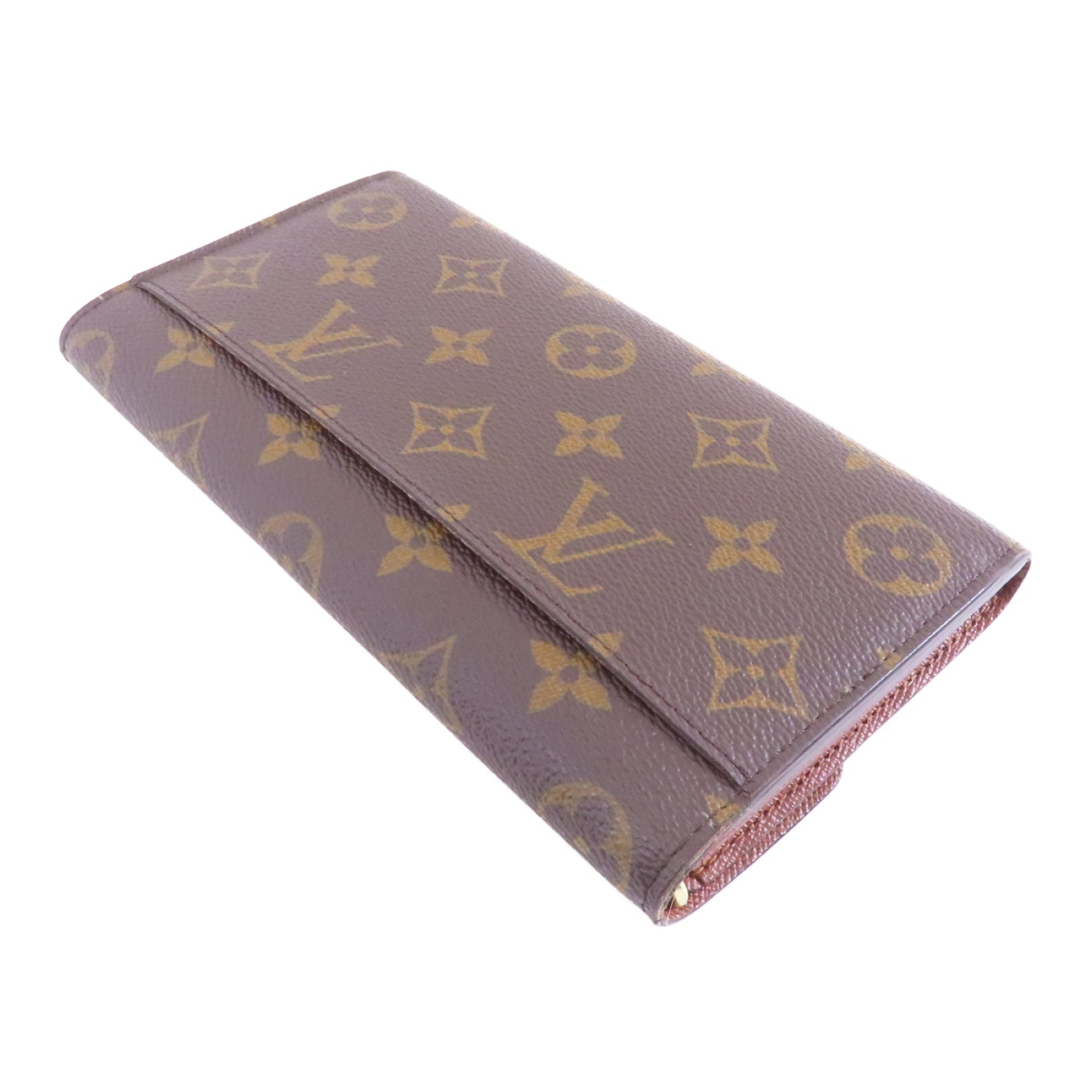 LOUIS VUITTON Monogram Sarah Wallet金扣長錢包啡色