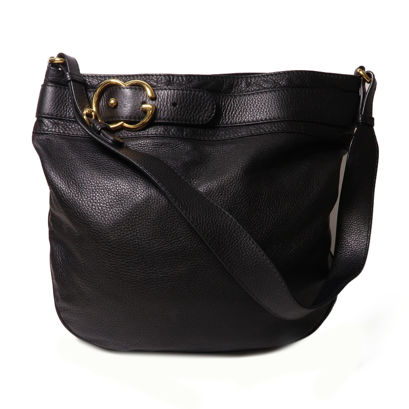 GUCCI 牛皮皮革Shoulder Bag金扣肩背袋黑色