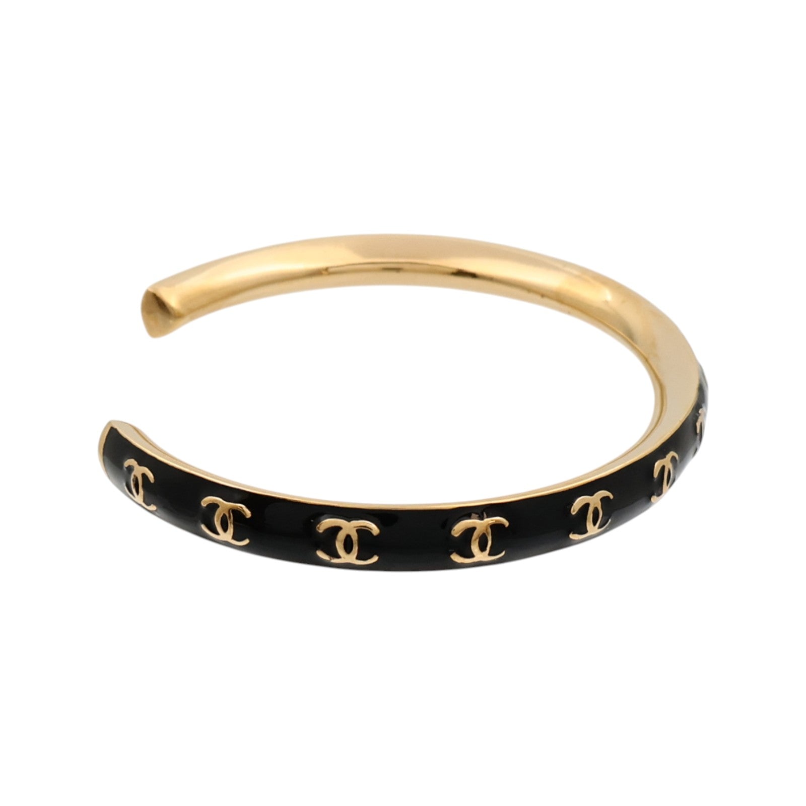 CHANEL 金屬/琺瑯CC Logo Cuff Bracelet手鐲