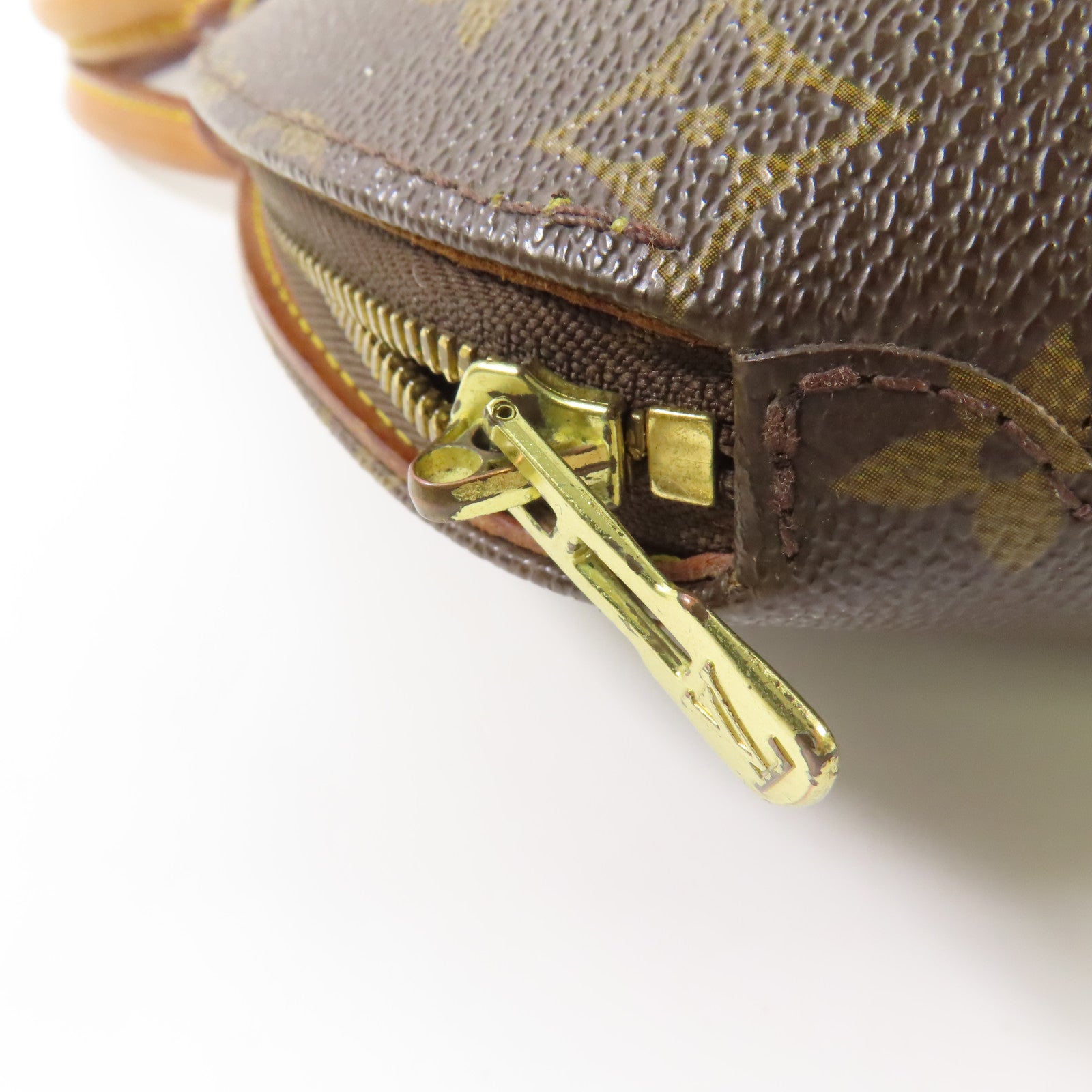 LOUIS VUITTON Monogram Ellipse PM金扣手挽袋棕色