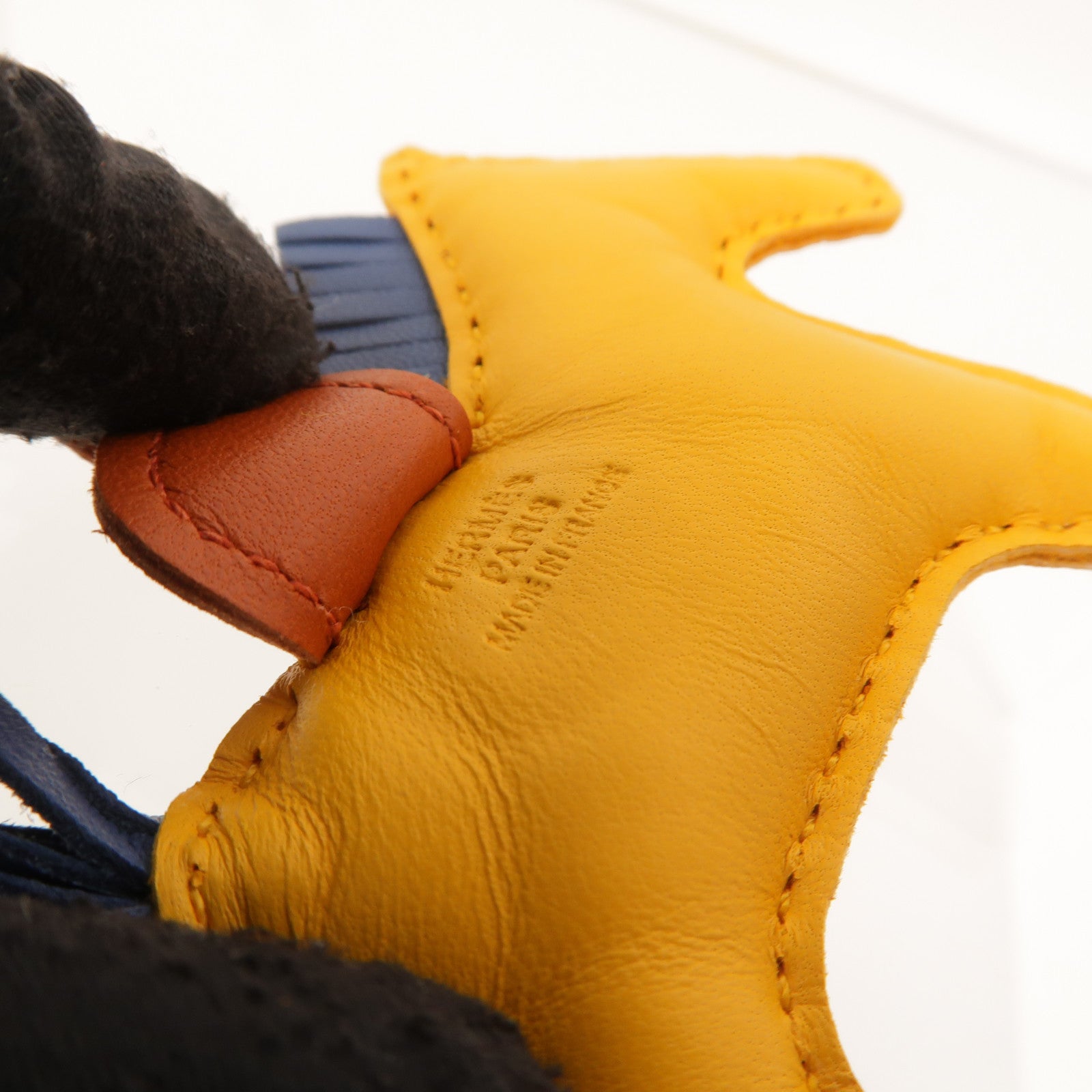 HERMES Milo/Swift皮革Rodeo PM掛飾Jaune d'Or