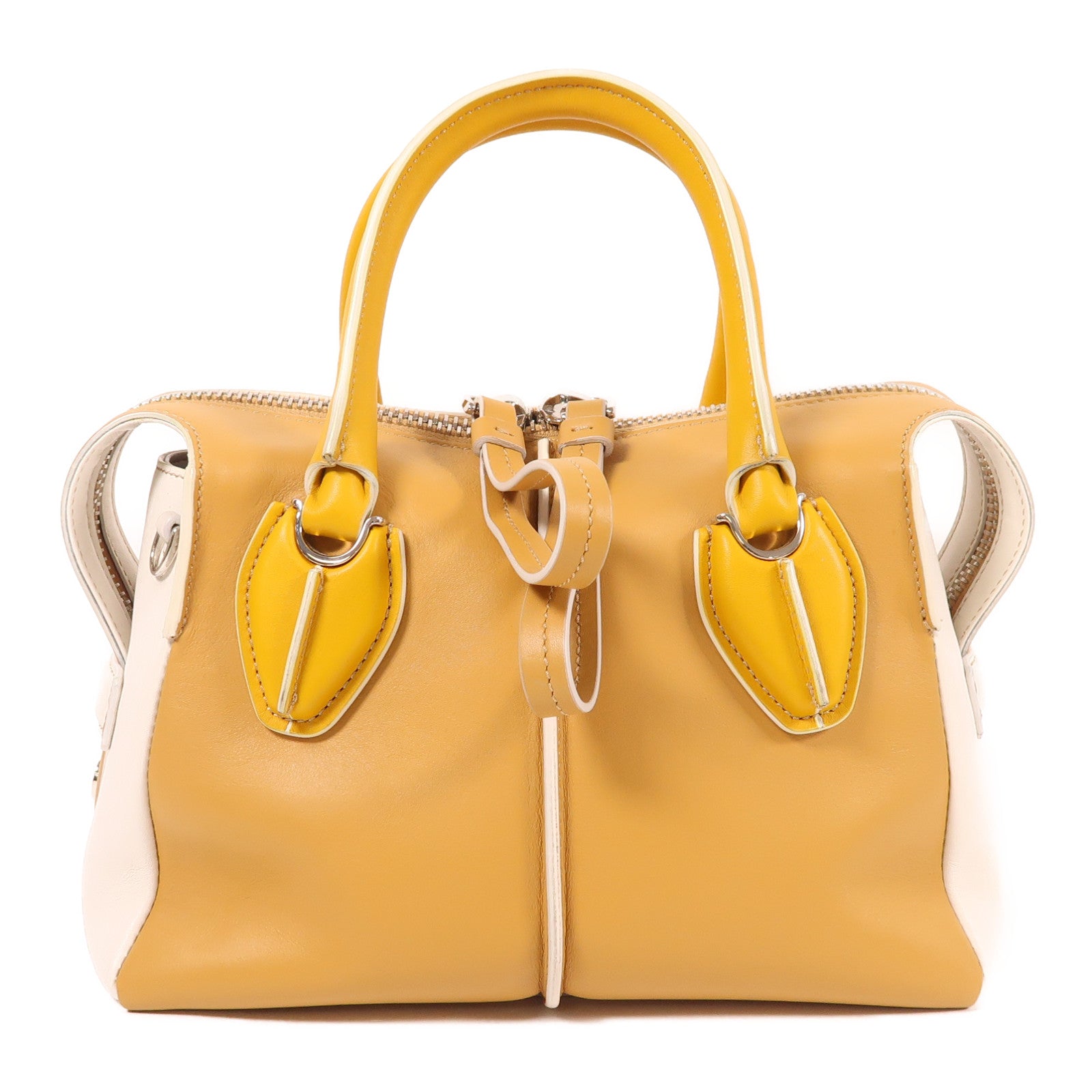 TOD'S 【激減優惠】牛皮皮革2 Way Bag銀扣手挽肩背兩用袋