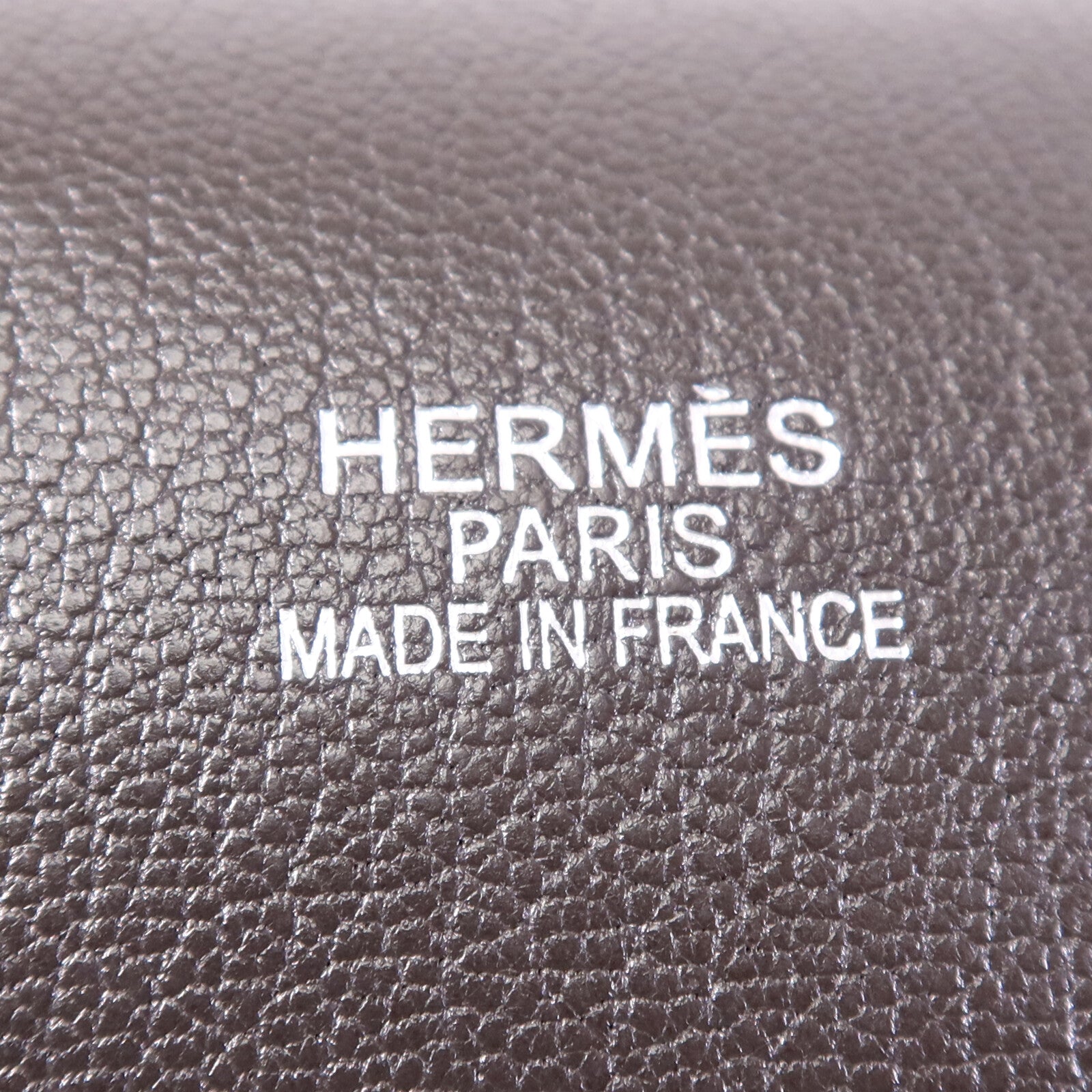 HERMES Clemence皮革Jypsiere 34銀扣肩背袋Brown
