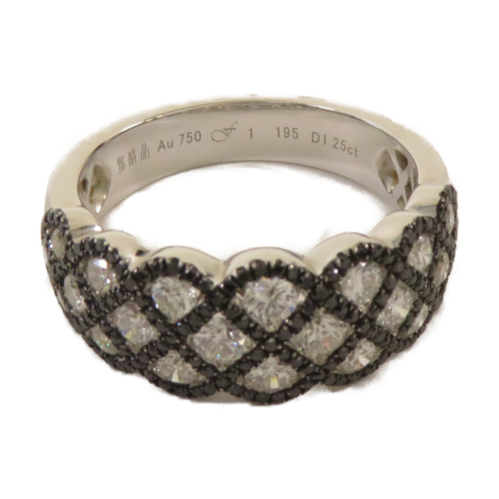 JEWELRY 【激減優惠】18K白金Ring 1.28ct鑽石戒指黑色/銀色US#6.75