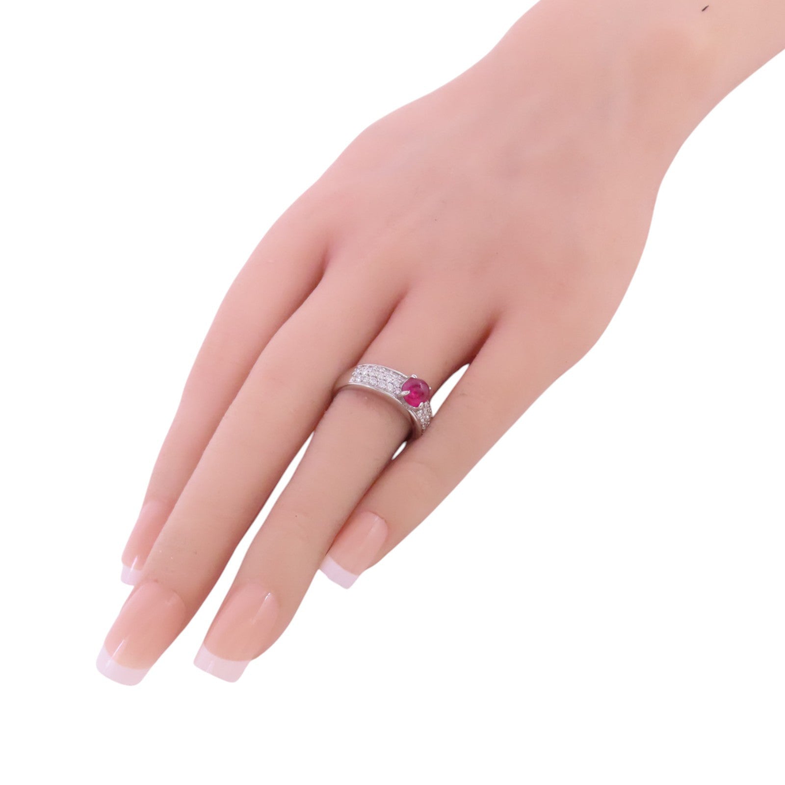 JEWELRY (PRICE DOWN) Ruby Diamond Ring US#6.75 PT900 Platinum