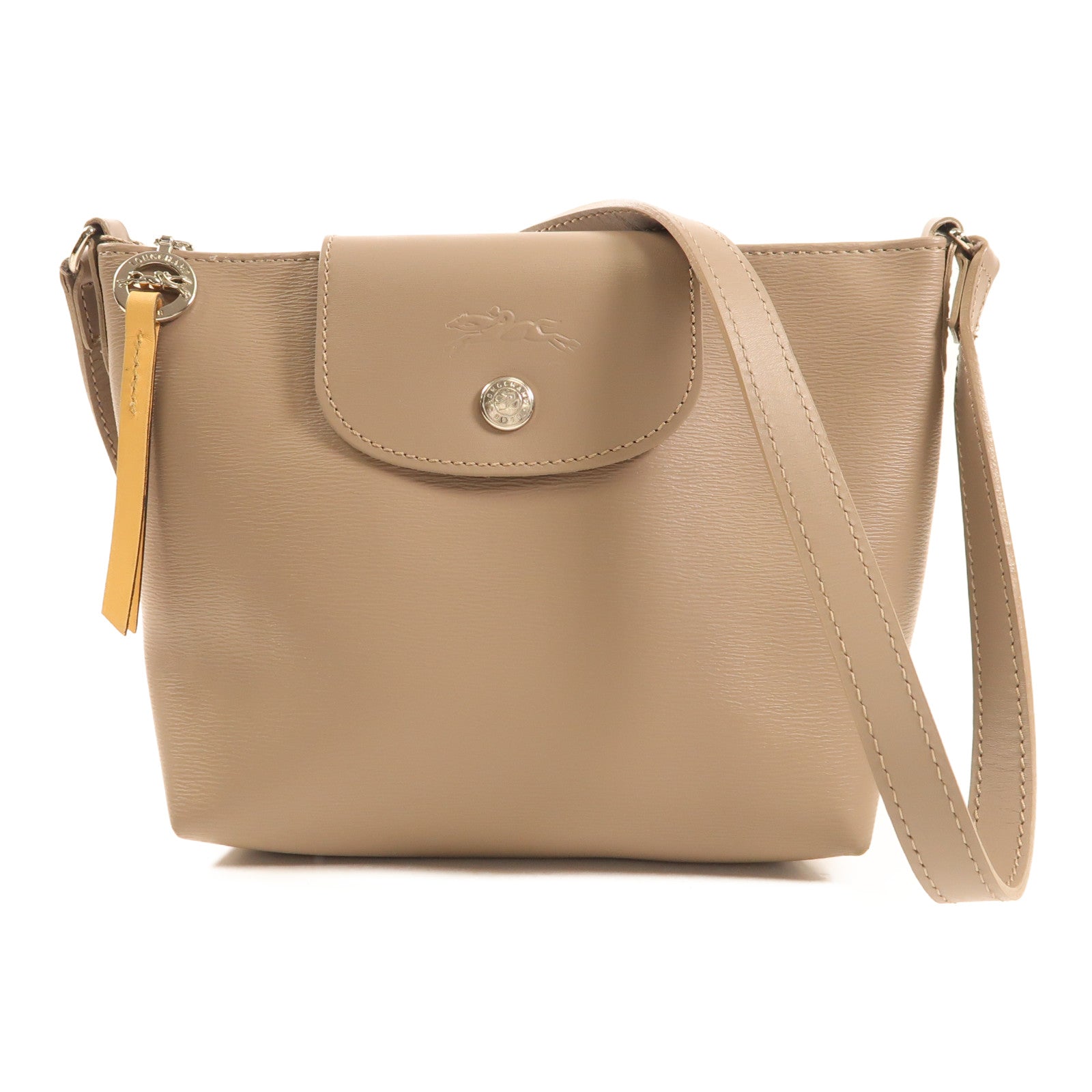 Longchamp 牛皮皮革Shoulder Bag銀扣肩背袋