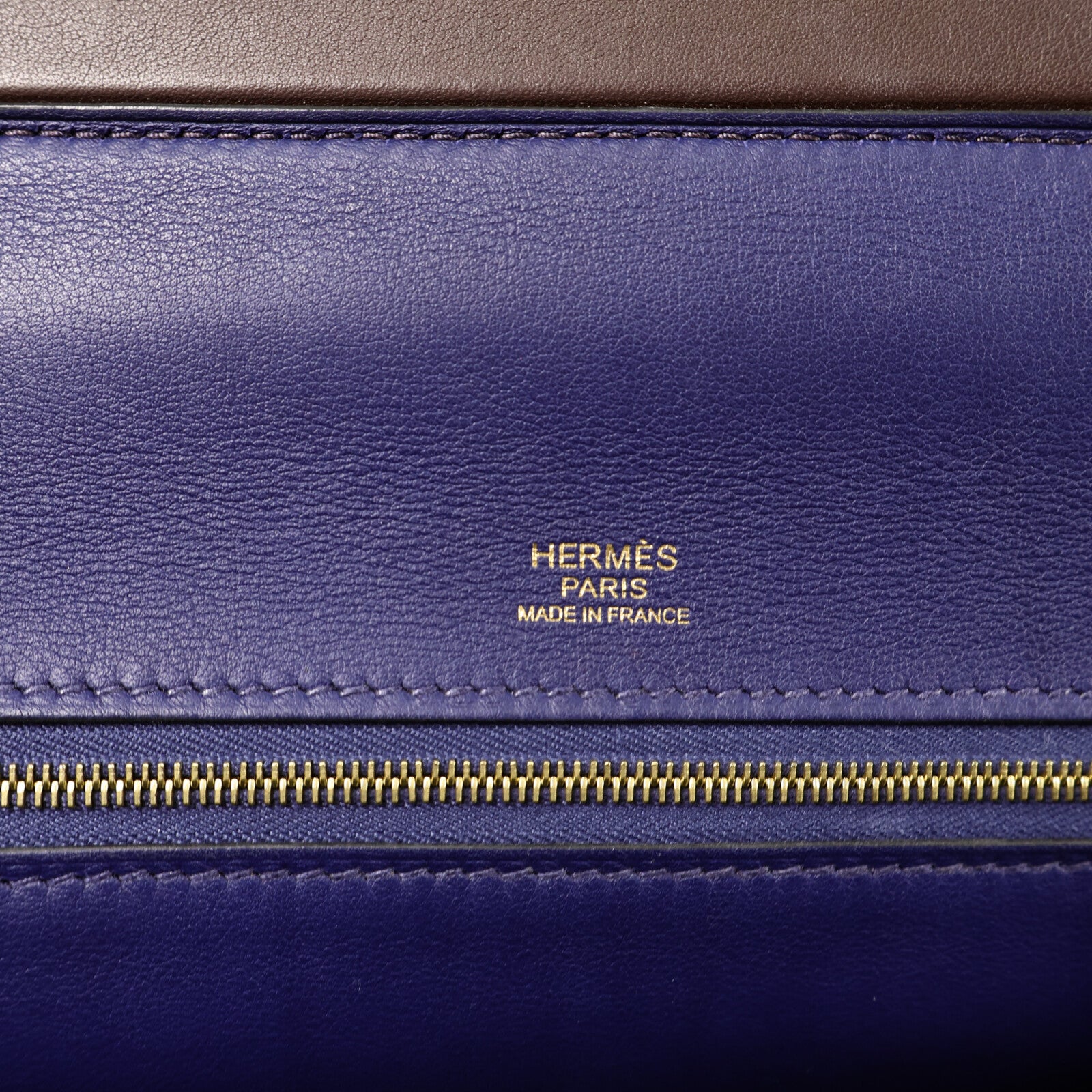 HERMES Clemence皮革24/24 29cm手挽肩背兩用袋Cassis/Bleu Saphir