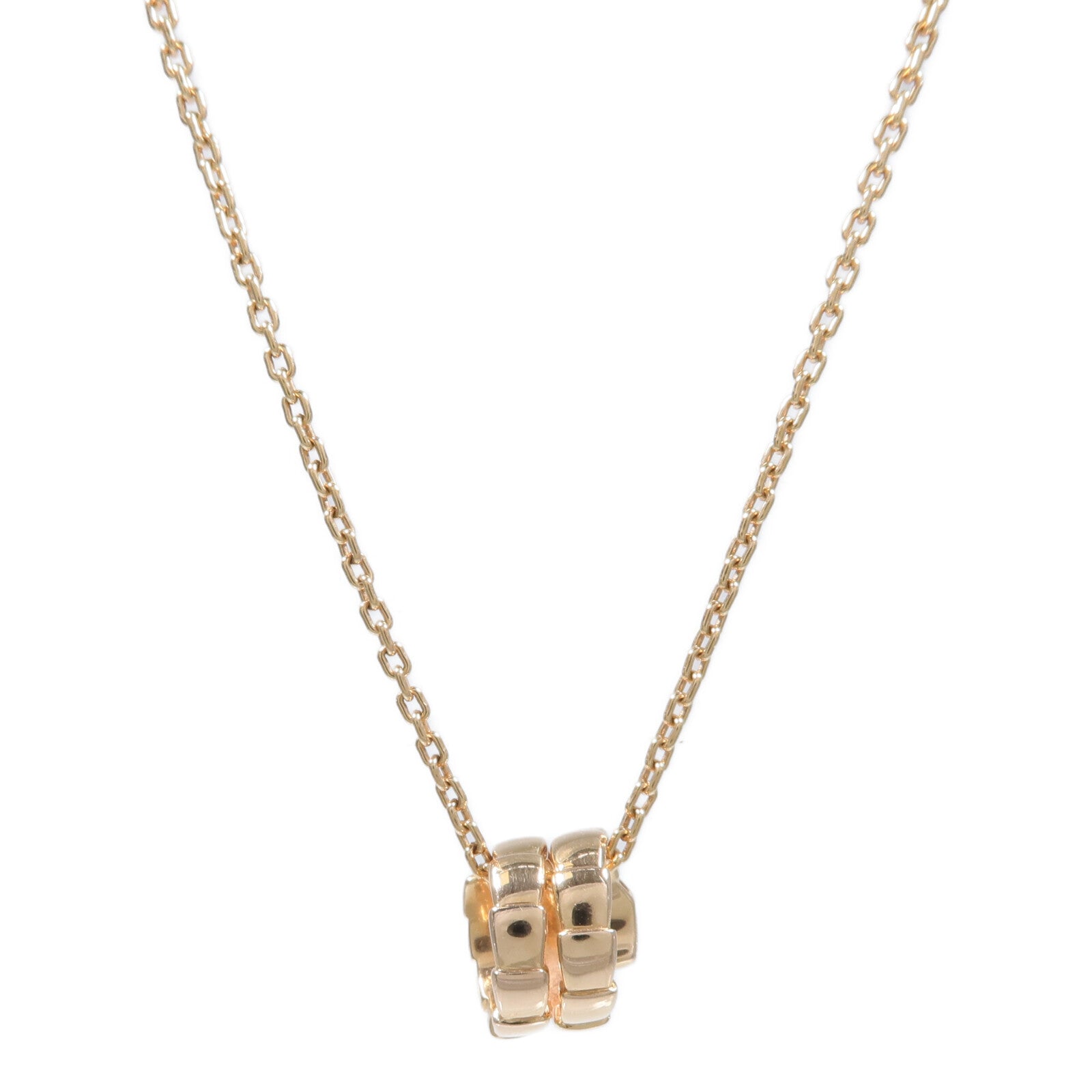BVLGARI 18K玫瑰金Serpenti Viper鑽石項鍊