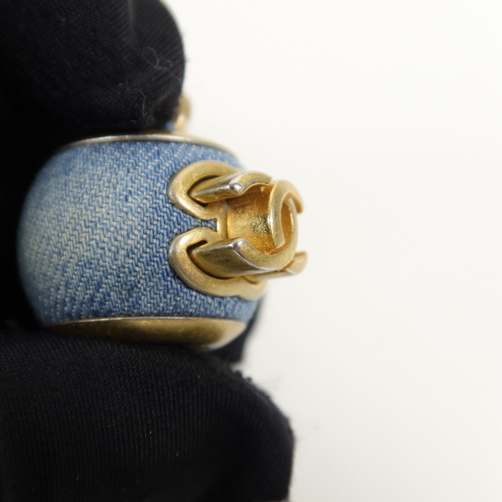 CHANEL 牛仔布Chain Shoulder鏈帶肩背袋